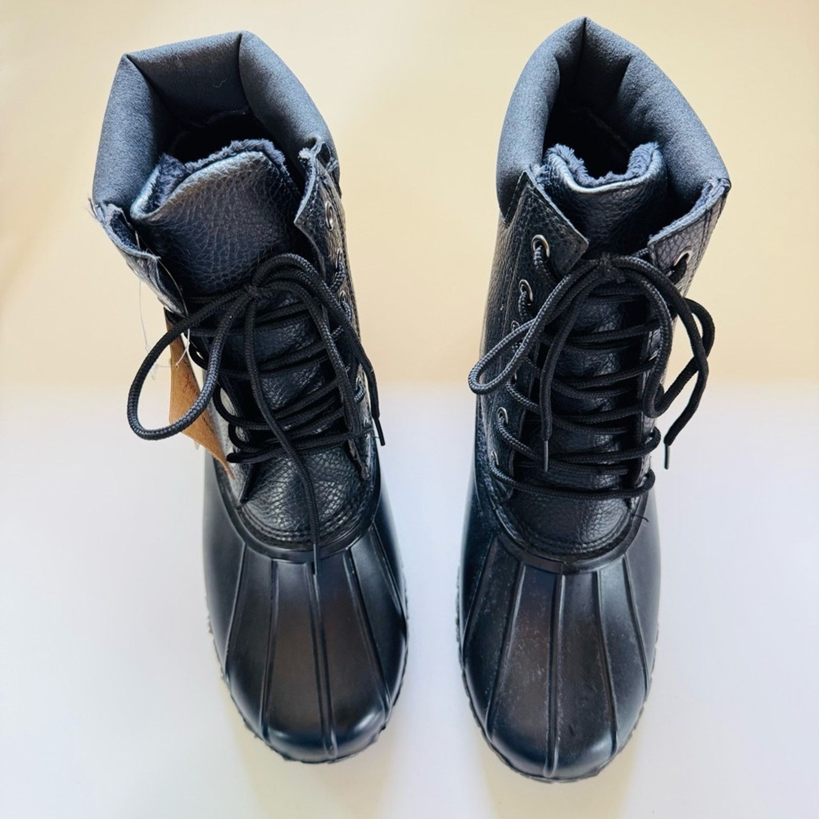 Weatherproof WEATHERPROOF Black Leather Rubber Snow Rain Ankle Boots Shoe Size US 9.5 / IT 39.5 - 7 Thumbnail