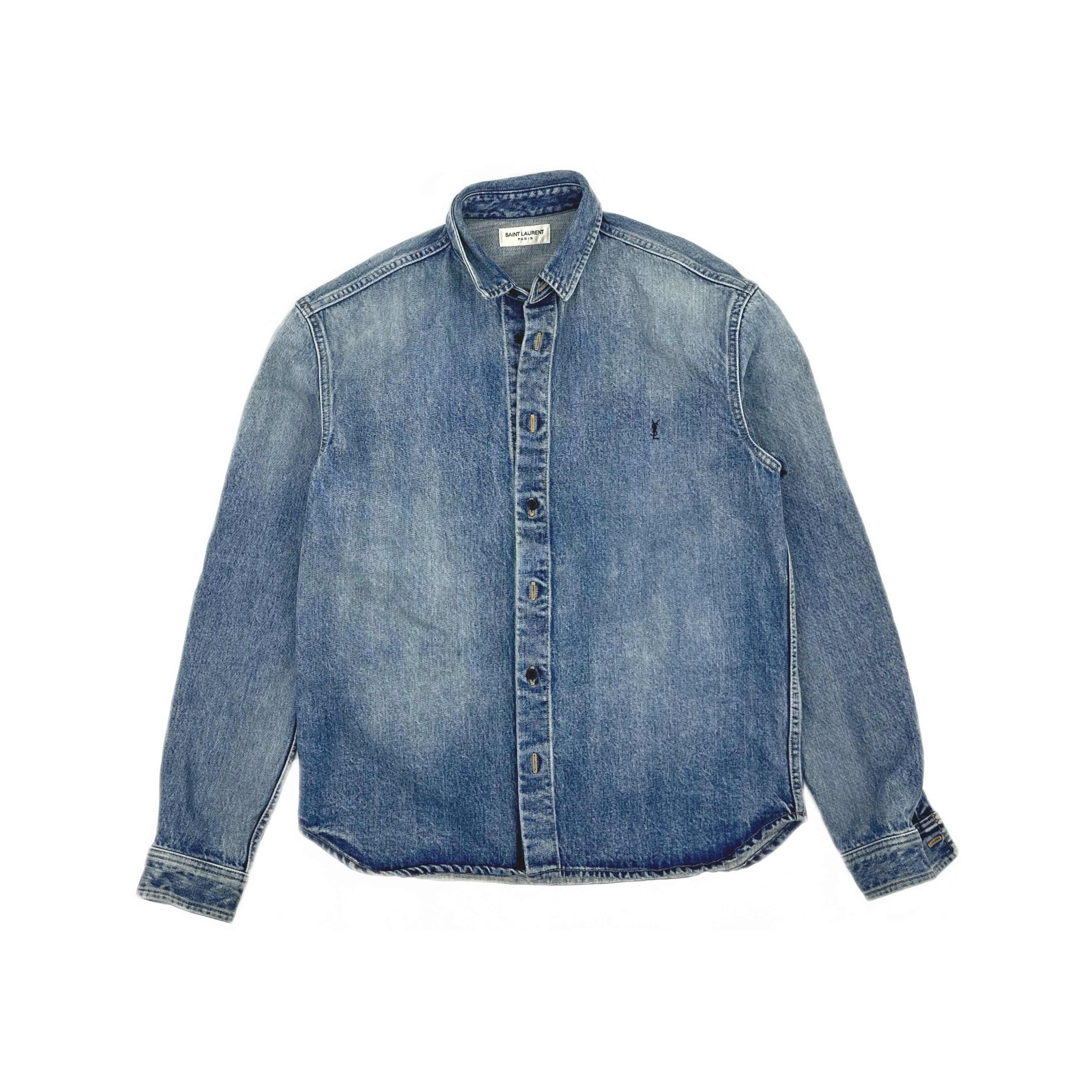 Saint Laurent Paris Saint Laurent Logo Embroidered Denim Shirt M Size US M / EU 48-50 / 2 - 1 Thumbnail