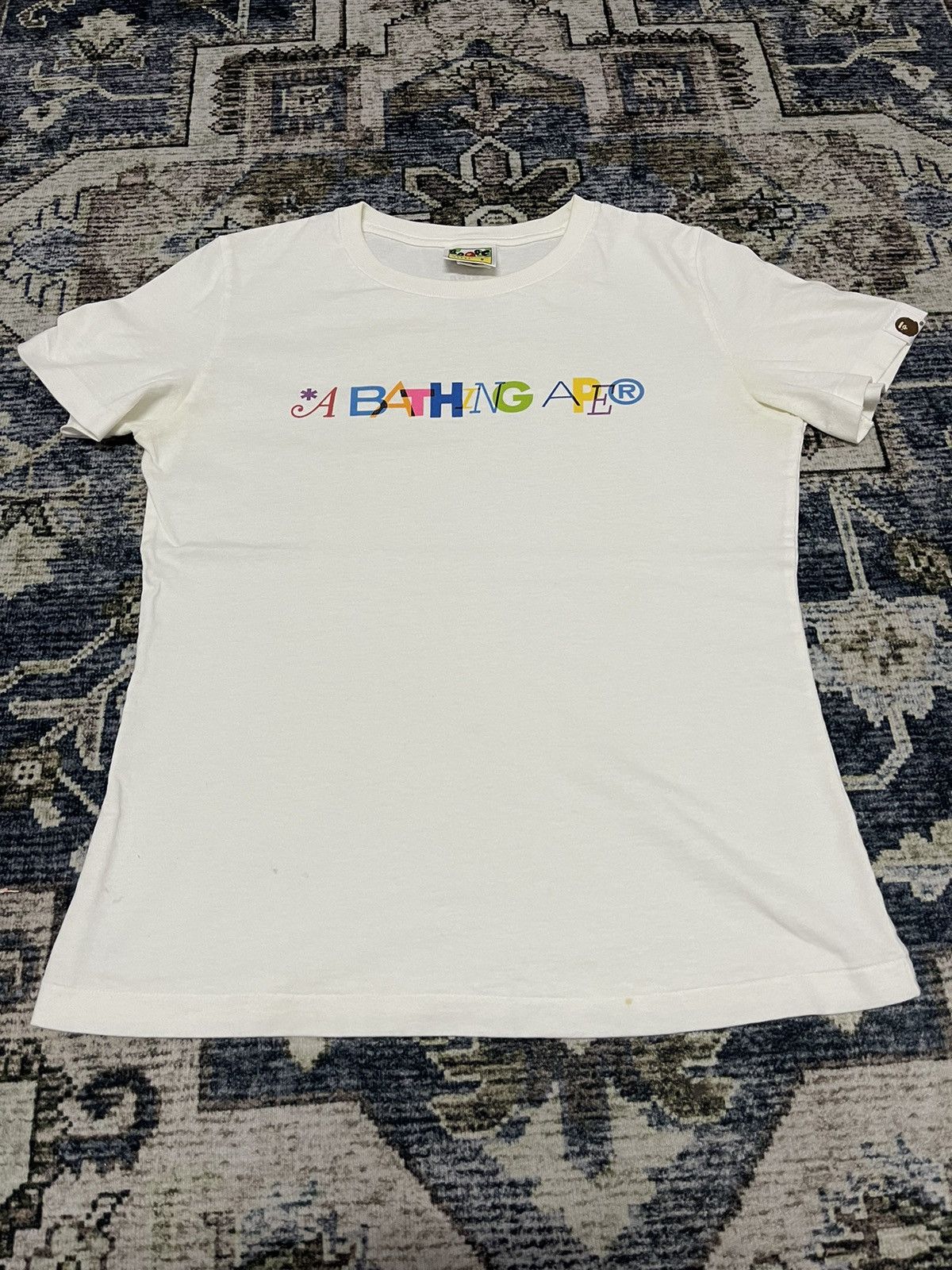 Bape 🇯🇵VINTAGE Y2K BATHING APE SPELLOUT RAINBOW VERY RARE Size S / US 4 / IT 40 - 1 Thumbnail