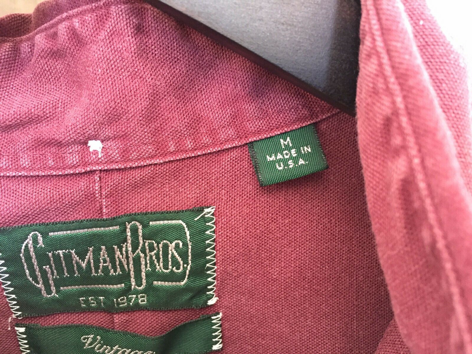 Gitman Bros. Vintage Overdyed Oxford Shirt Burgundy Size US M / EU 48-50 / 2 - 4 Thumbnail