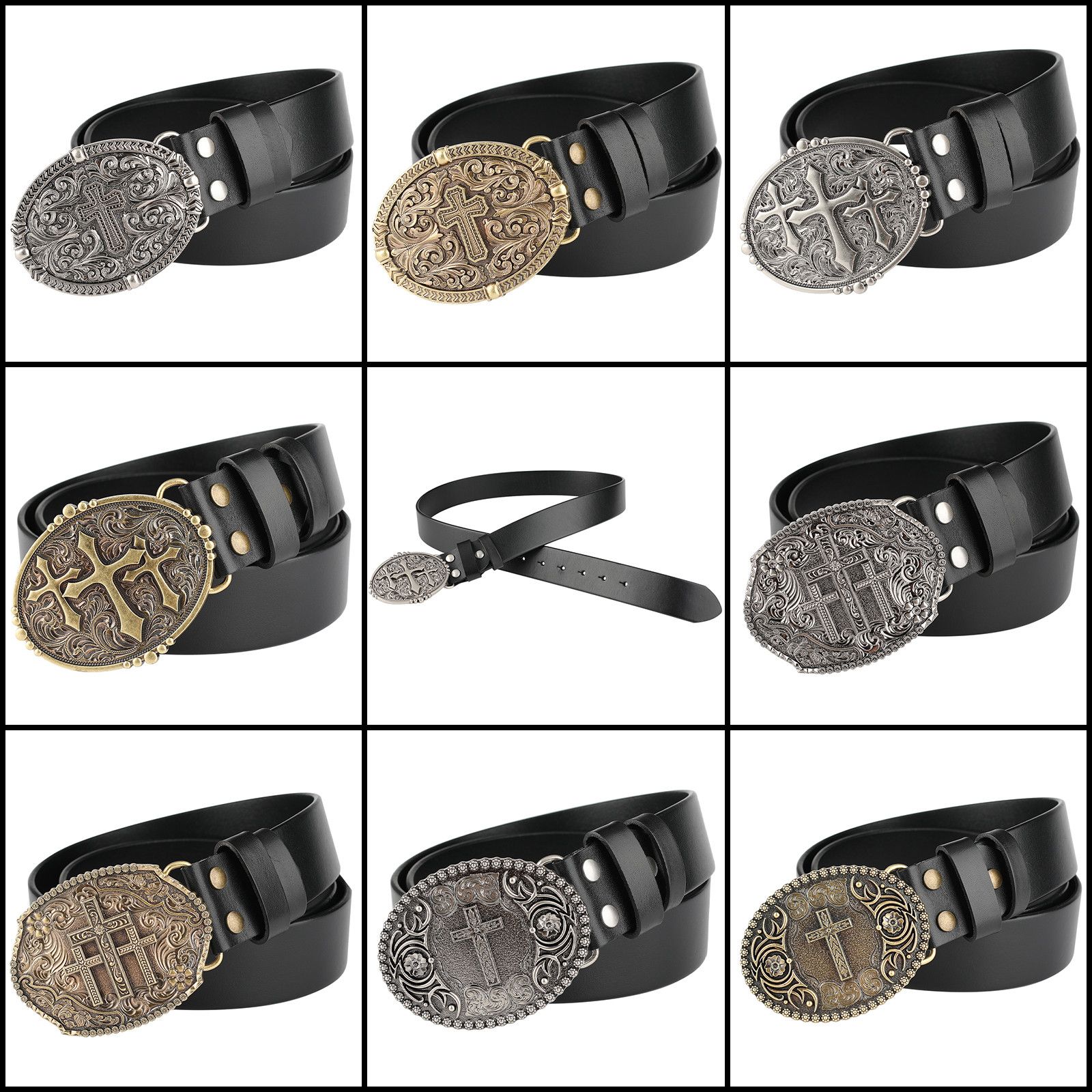 VIBE New Design Vintage Belt Riveted Belts Menswear Accessories Size ONE SIZE - 6 Thumbnail