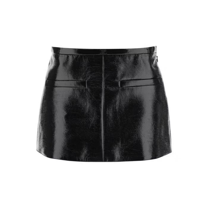 o1s22i1n0424 Vinyl Mini Skirt in Black