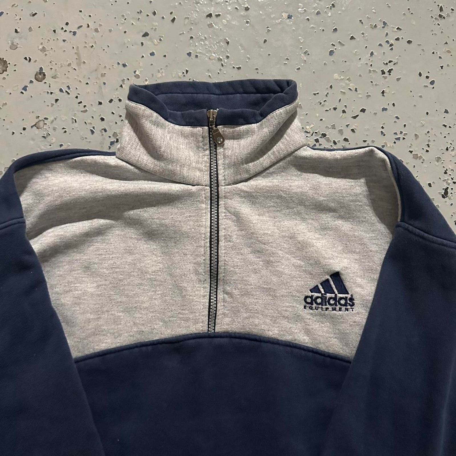 Adidas Vintage 90s Adidas Equipment Quarter Zip Jacket Size US M / EU 48-50 / 2 - 2 Thumbnail