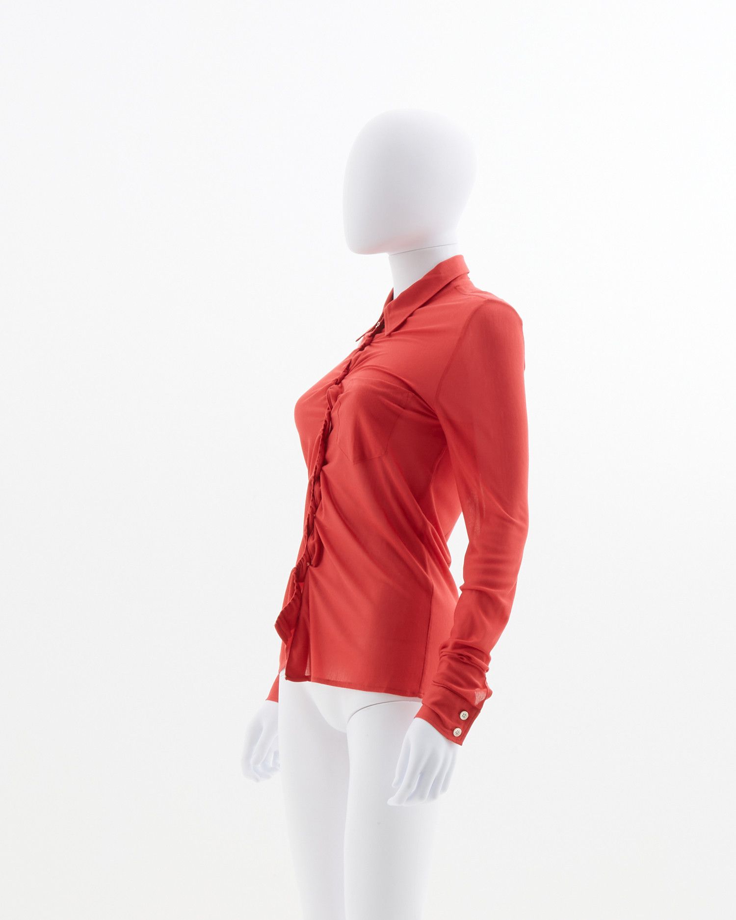 Maison Margiela Martin Margiela S/S 2001 Red Viscosa Shirt Size M / US 6-8 / IT 42-44 - 2 Thumbnail