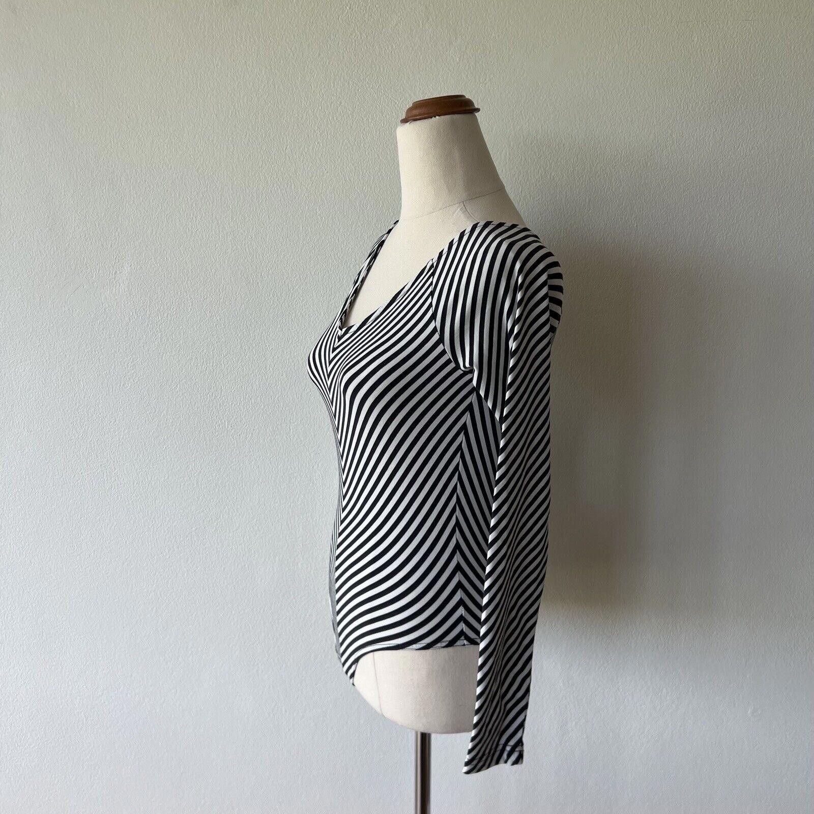 Ksubi new Ksubi womens top small s 8 bodysuit black white stripe Size S / US 4 / IT 40 - 2 Thumbnail