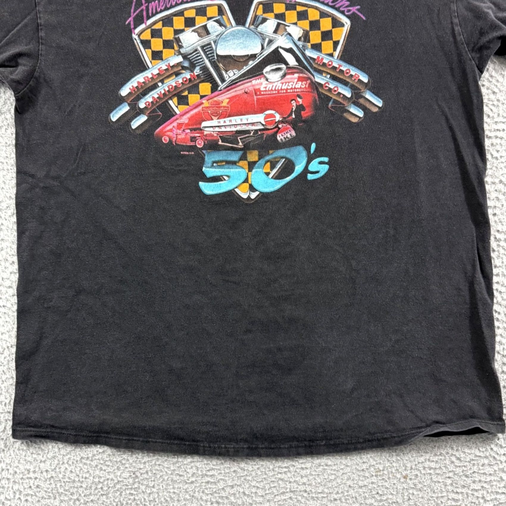 Harley Davidson VINTAGE Harley-Davidson Shirt Mens XL Black Biker Short Sleeve 90s Motorcycle Graphic Print Logo Size US XL / EU 56 / 4 - 2 Thumbnail