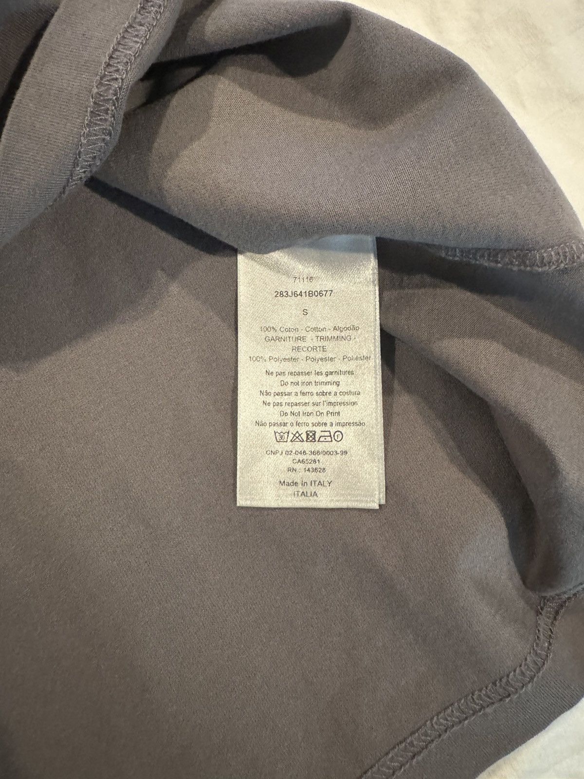 Dior × Travis Scott Oversized Cactus Jack Dior T-Shirt Gray Cotton Jersey Size US S / EU 44-46 / 1 - 5 Thumbnail