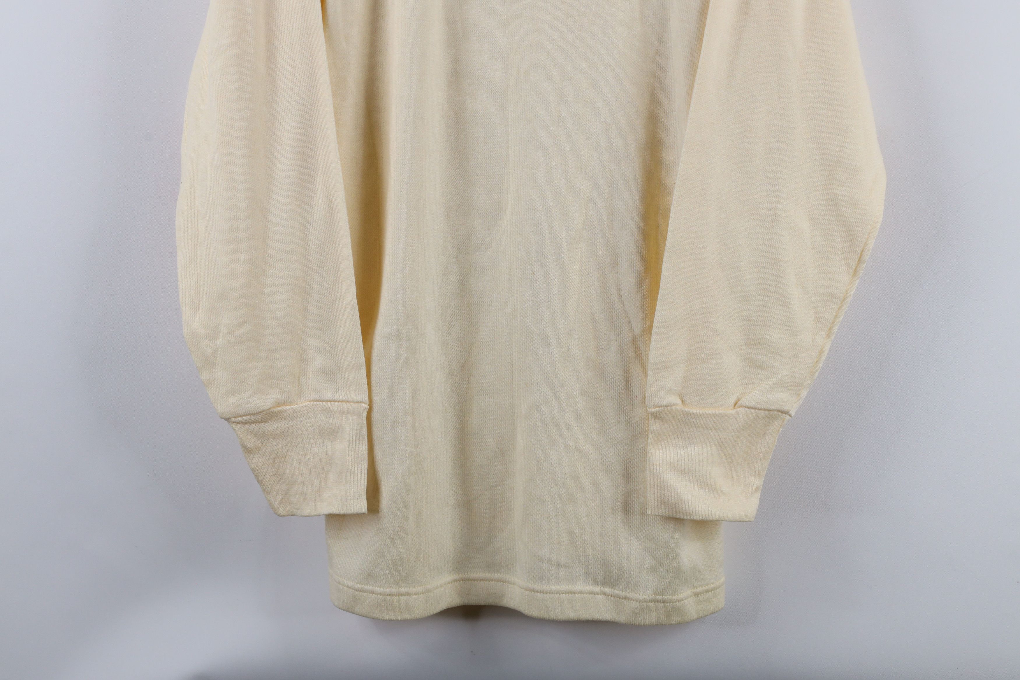 Vintage Vintage 90s Streetwear Ribbed Knit Long Sleeve T-Shirt Cream Size US M / EU 48-50 / 2 - 3 Thumbnail