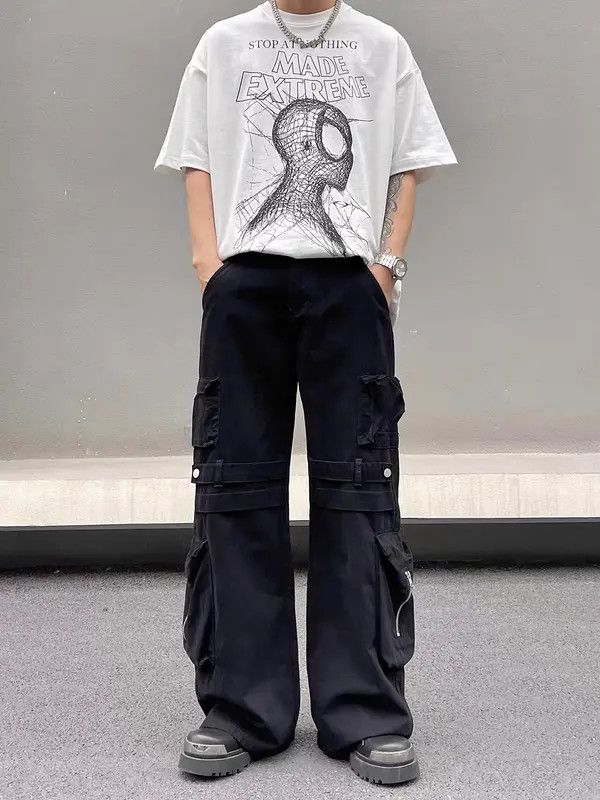 VIBE Black High Street Vintage Loose Casual Pants Size US 32 / EU 48 - 5 Thumbnail