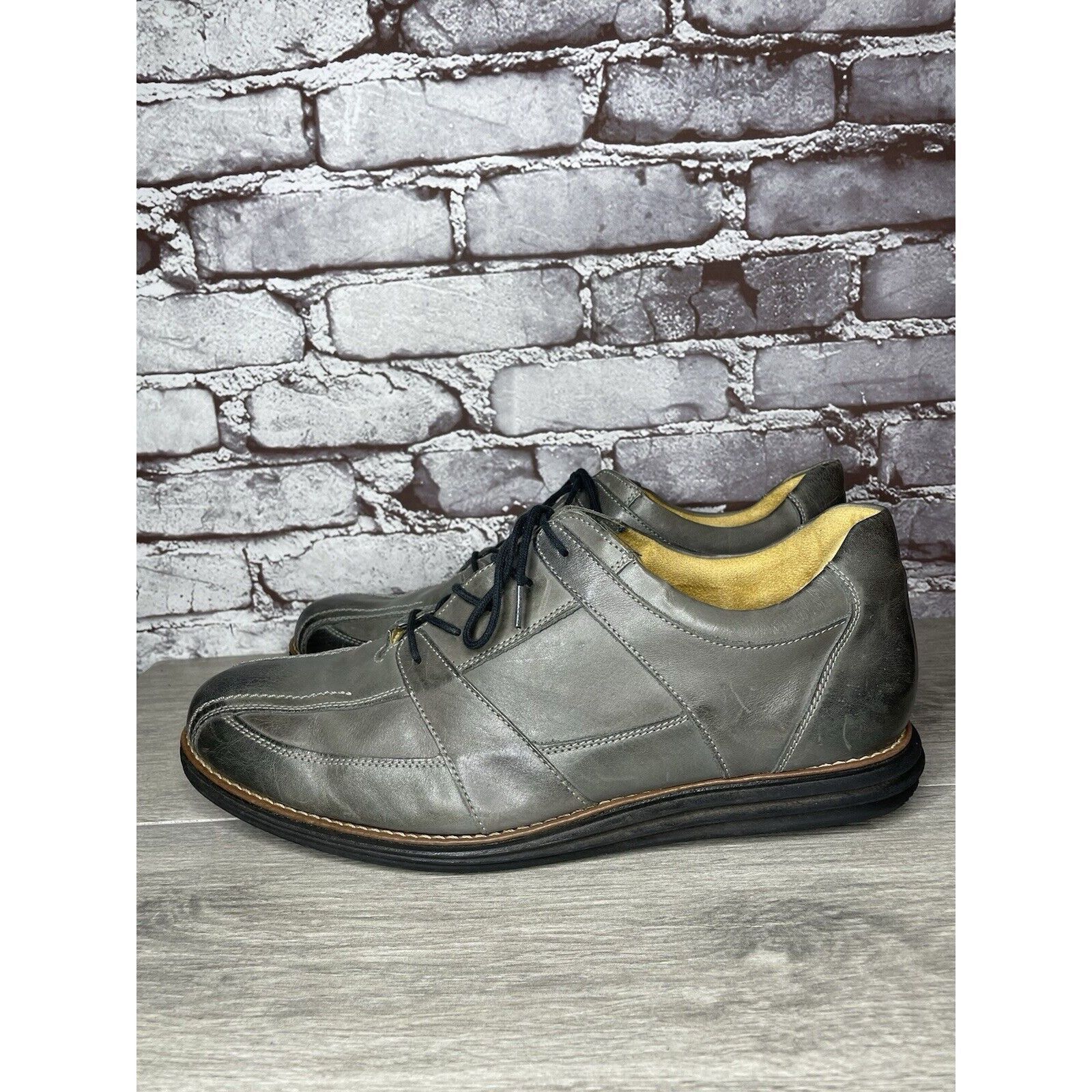Sandro Moscoloni Sandro Moscoloni Gray Leather Bicycle Toe Oxfords Lace Shoes Size US 13 / EU 46 - 14 Thumbnail