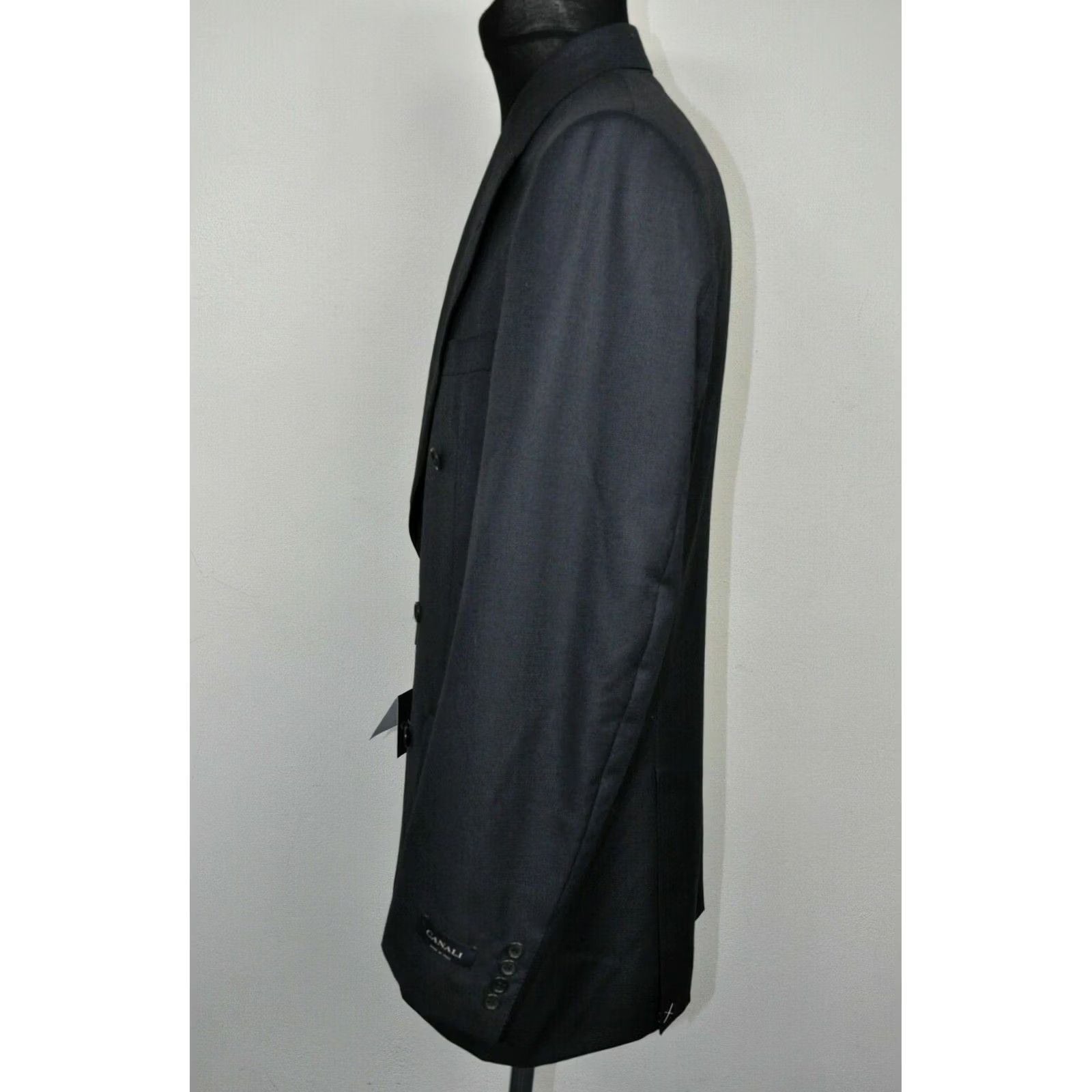 Canali Canali Double Breasted Blazer Jacket Mens Regular Size 50 Dark gray Wool Italy 100% Genuine 100%Wool New Size 50R - 5 Thumbnail