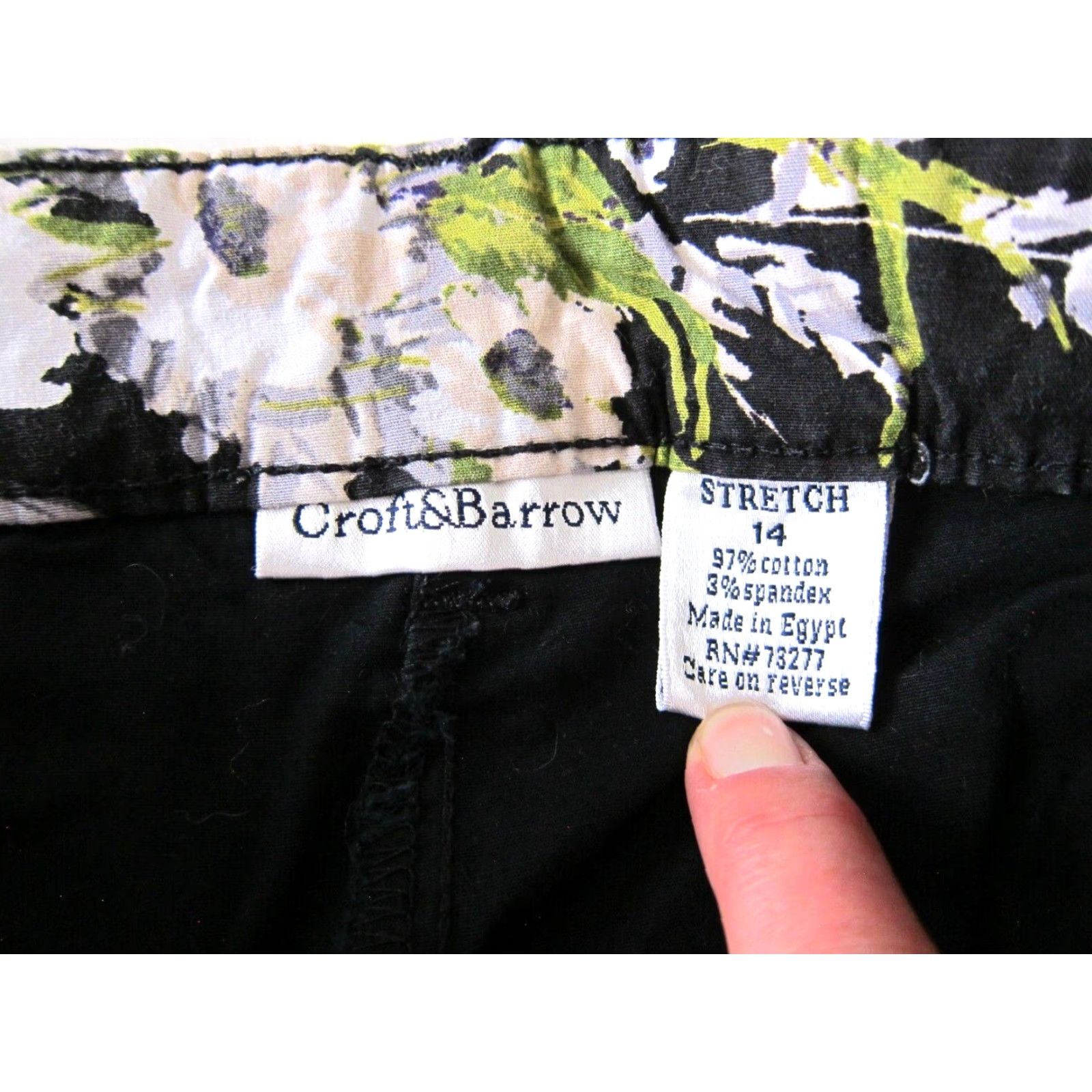 Croft & Barrow Croft & Barrow Cotton Stretch Black White Grey Pocket Built In Short Skort 14 Size 36" / US 14 / IT 50 - 3 Thumbnail