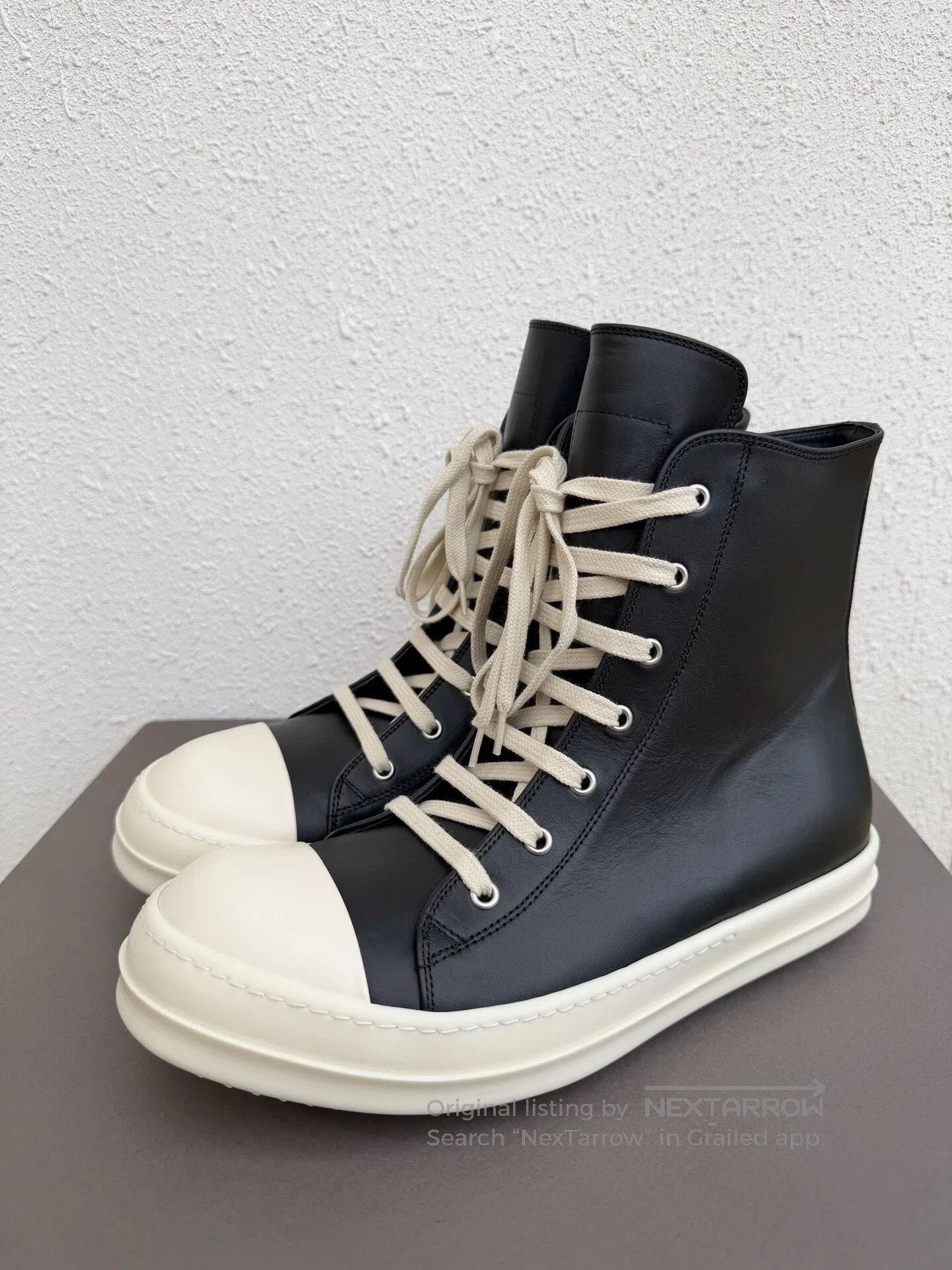 Rick Owens Rick Owens High-Top Leather Sneakers. Size US 10 / EU 43 - 2 Thumbnail