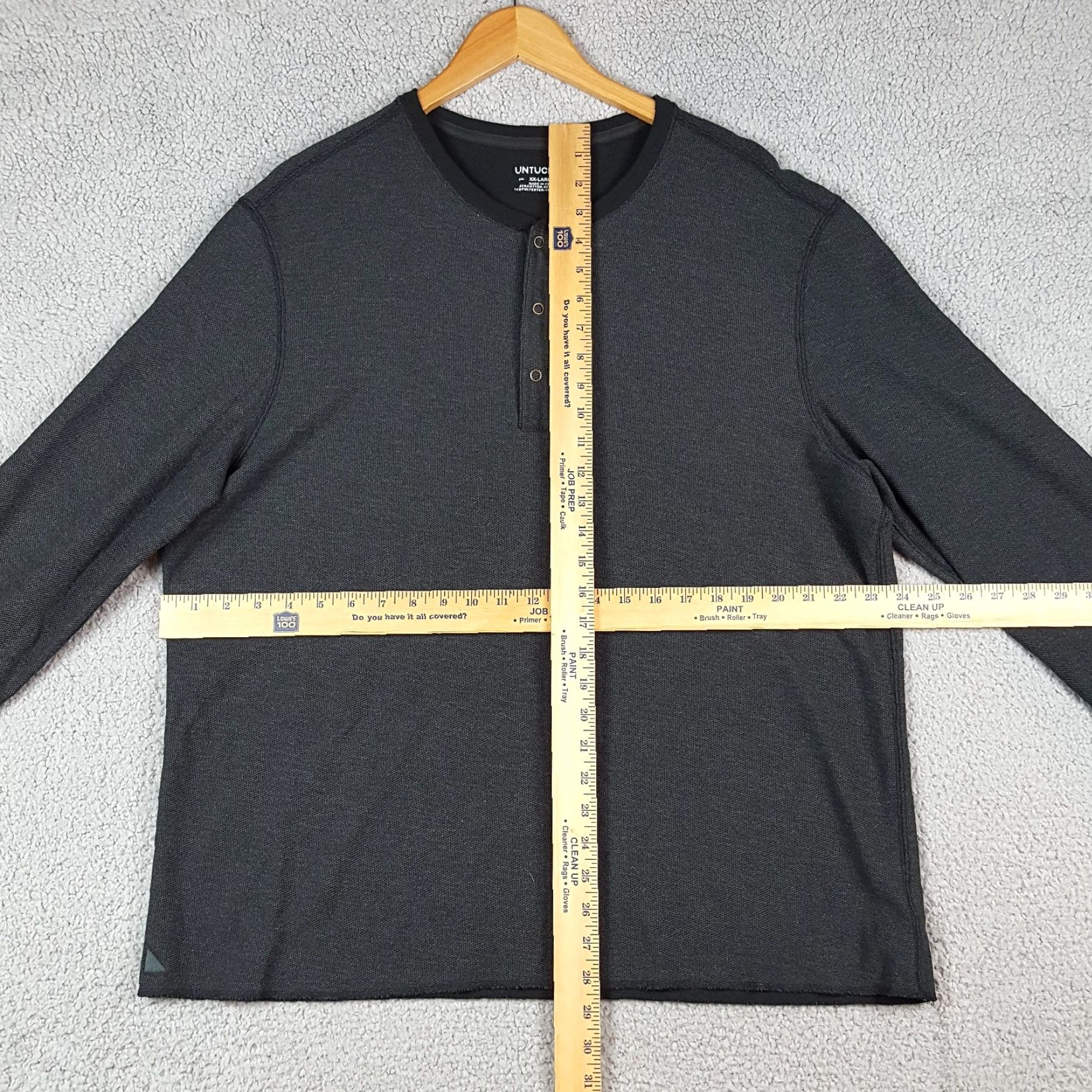 UNTUCKit UNTUCKit Schrock Henley Long Sleeve Gray Men's 2XL T Shirt Pullover XXL 2XL Size US XXL / EU 58 / 5 - 6 Thumbnail