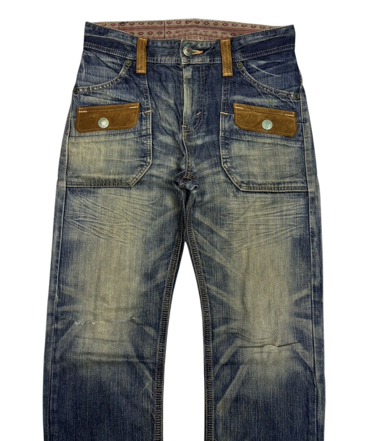 14th Addiction × Edwin × KMRii 🔥EDWIN BAGGY MUD WASH DISTRESSED RUSTY DENIM JEANS Size US 32 / EU 48 - 6 Thumbnail