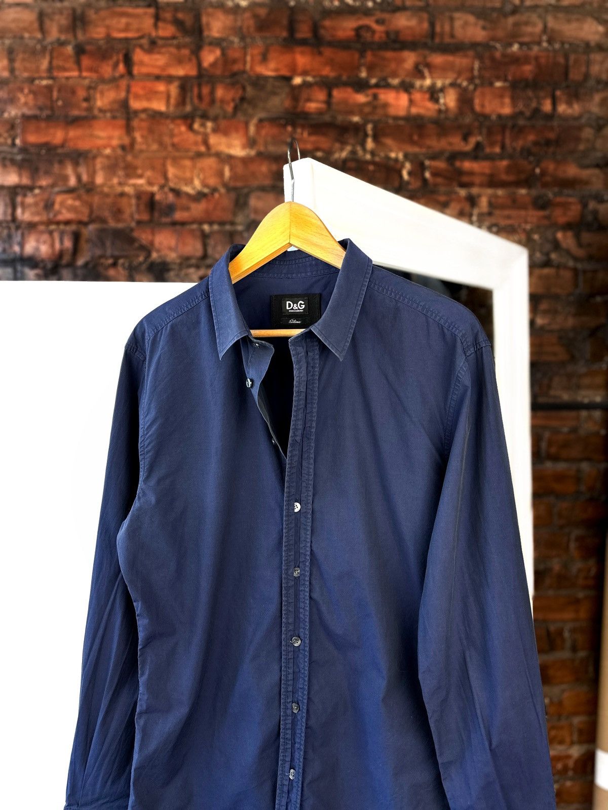 Dolce & Gabbana Vintage Men’s Shirts Button Up Dolce&Gabbana Dark Blue Size US L / EU 52-54 / 3 - 3 Thumbnail