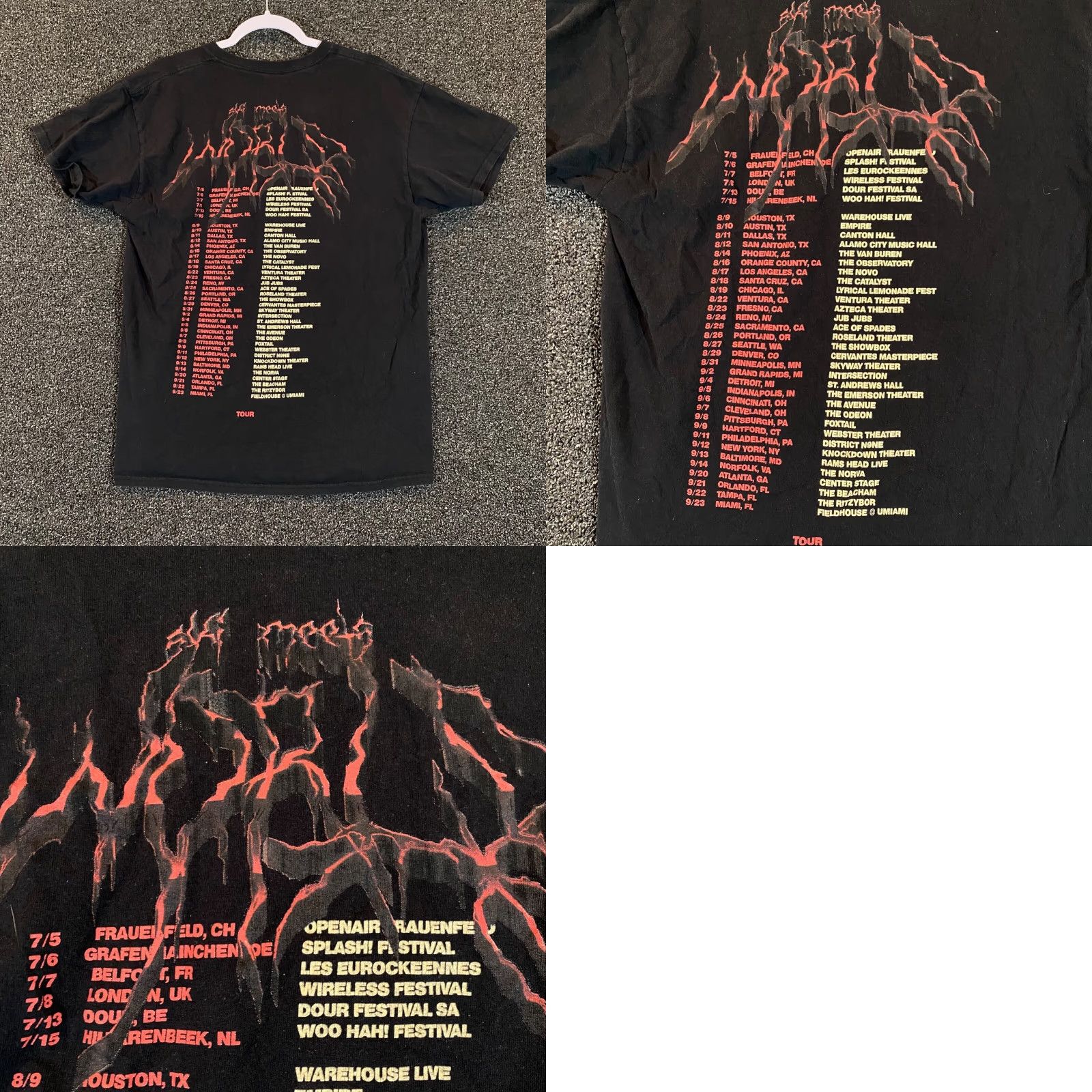 Revenge Revenge Ski Mask the Slump God T-Shirt Mens L/XL Meets World Double Side Thrashed Black Cotton 2010s Hip Hop Music Ski Graphic Print Noise N/A Size US XL / EU 56 / 4 - 8 Thumbnail