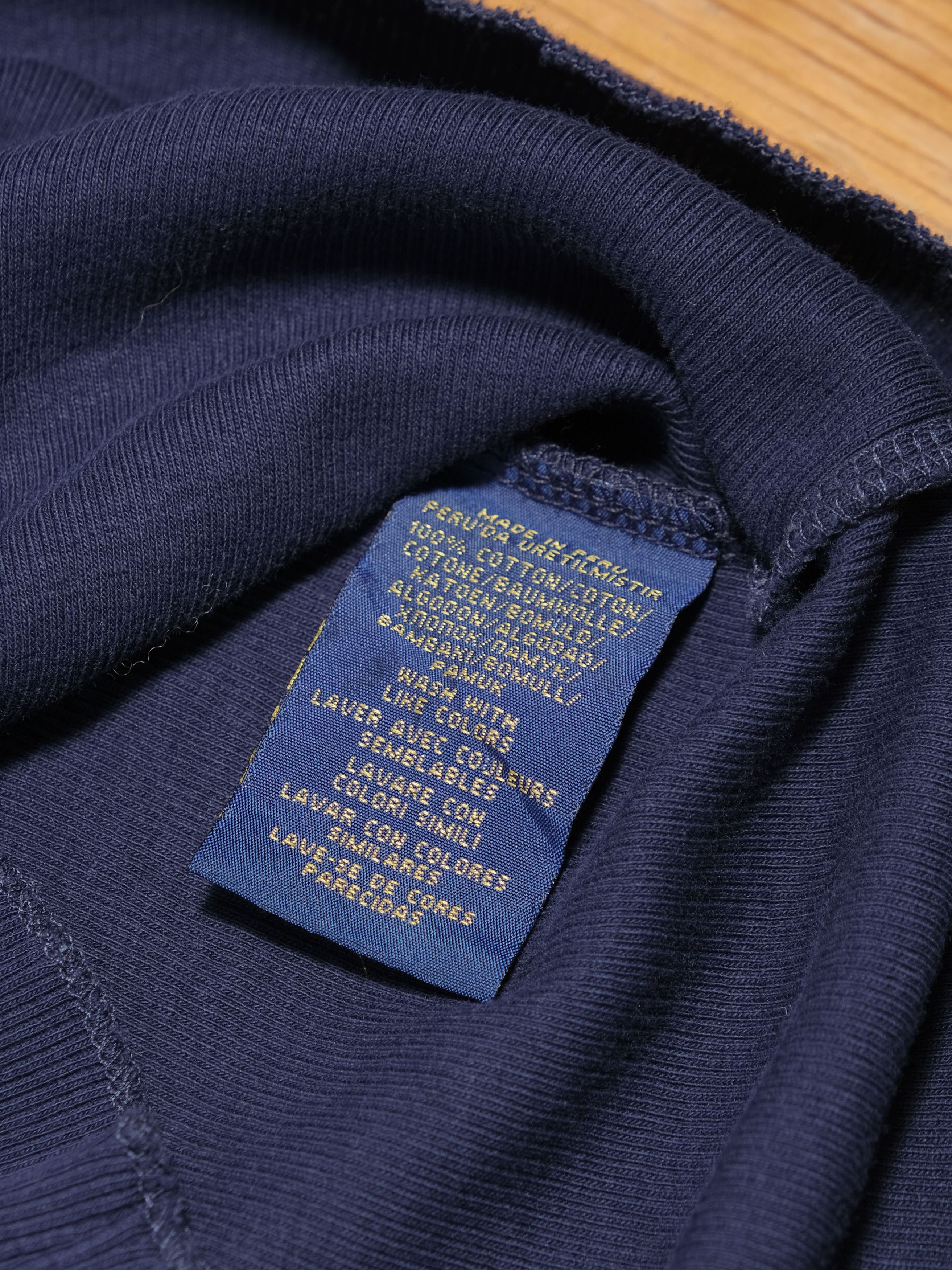 Polo Ralph Lauren Navy Ribbed Long Sleeve Henley Size L / US 10 / IT 46 - 6 Thumbnail
