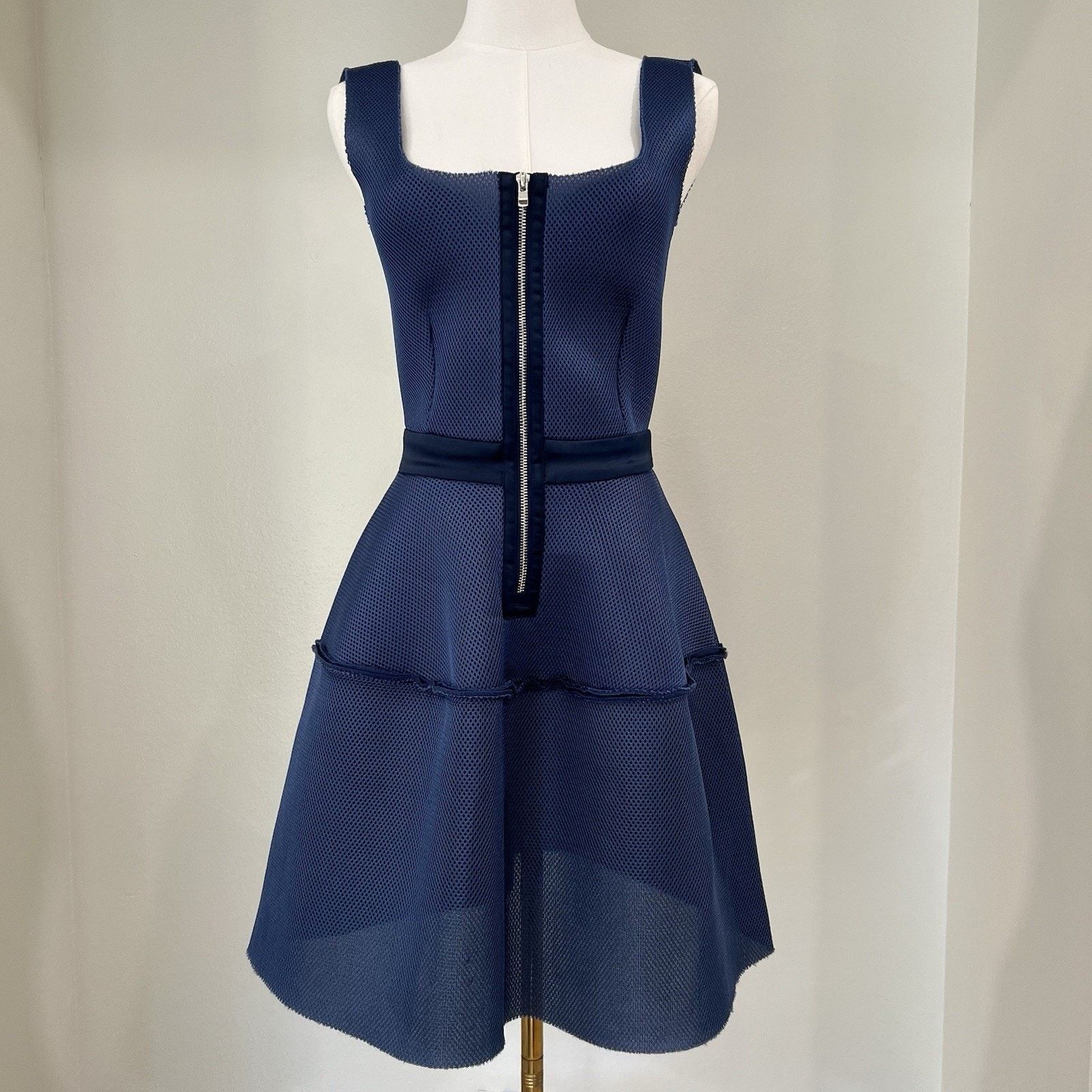 Maje Maje Mesh Mini Dress (2) Futuristic Avant Garde Blue Size XS / US 0-2 / IT 36-38 - 1 Thumbnail