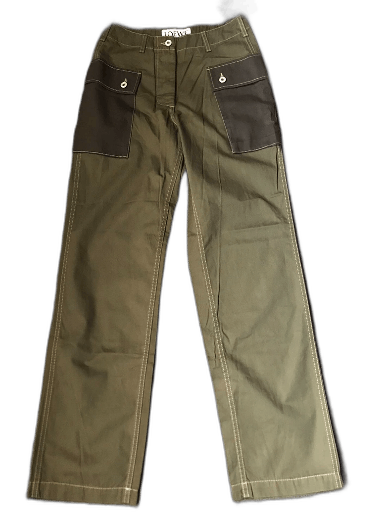 Loewe Loewe Green Cotton Cargo Pants for Women Size 36" / US 14 / IT 50 - 1 Thumbnail