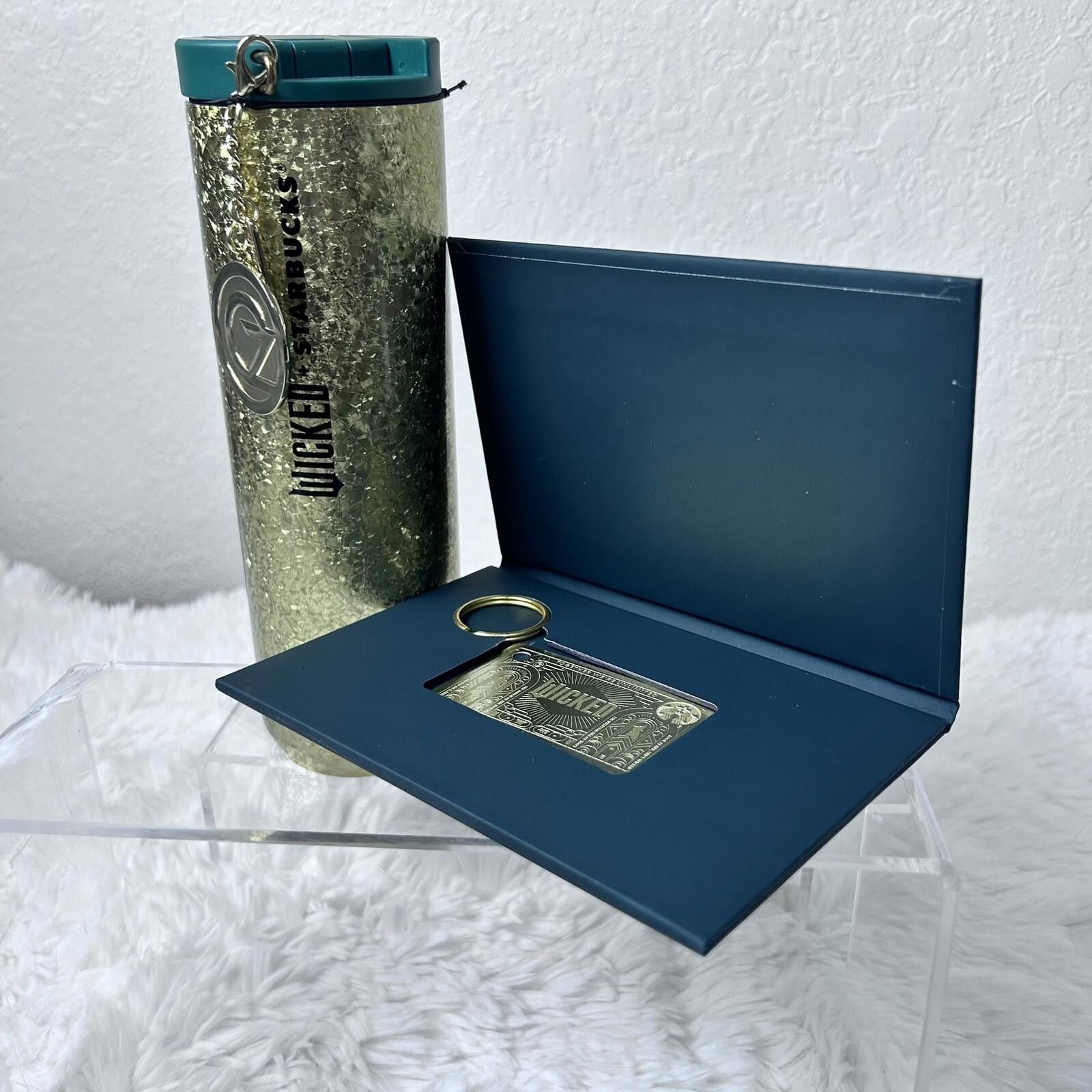 Designer Starbucks WICKED Tumbler Glitter & Gold Metal Gift Card Set Size ONE SIZE - 5 Thumbnail