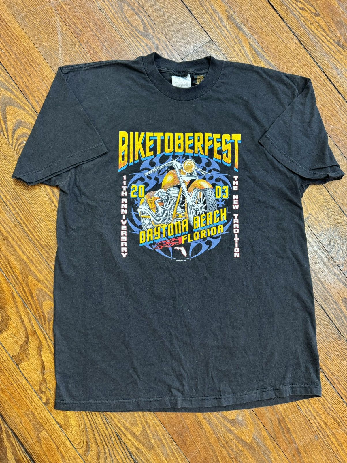 Band Tees × Harley Davidson × Vintage 2003 Sturgis Motorcycle Vintage Halloween Biker T-Shirt Size US L / EU 52-54 / 3 - 7 Thumbnail