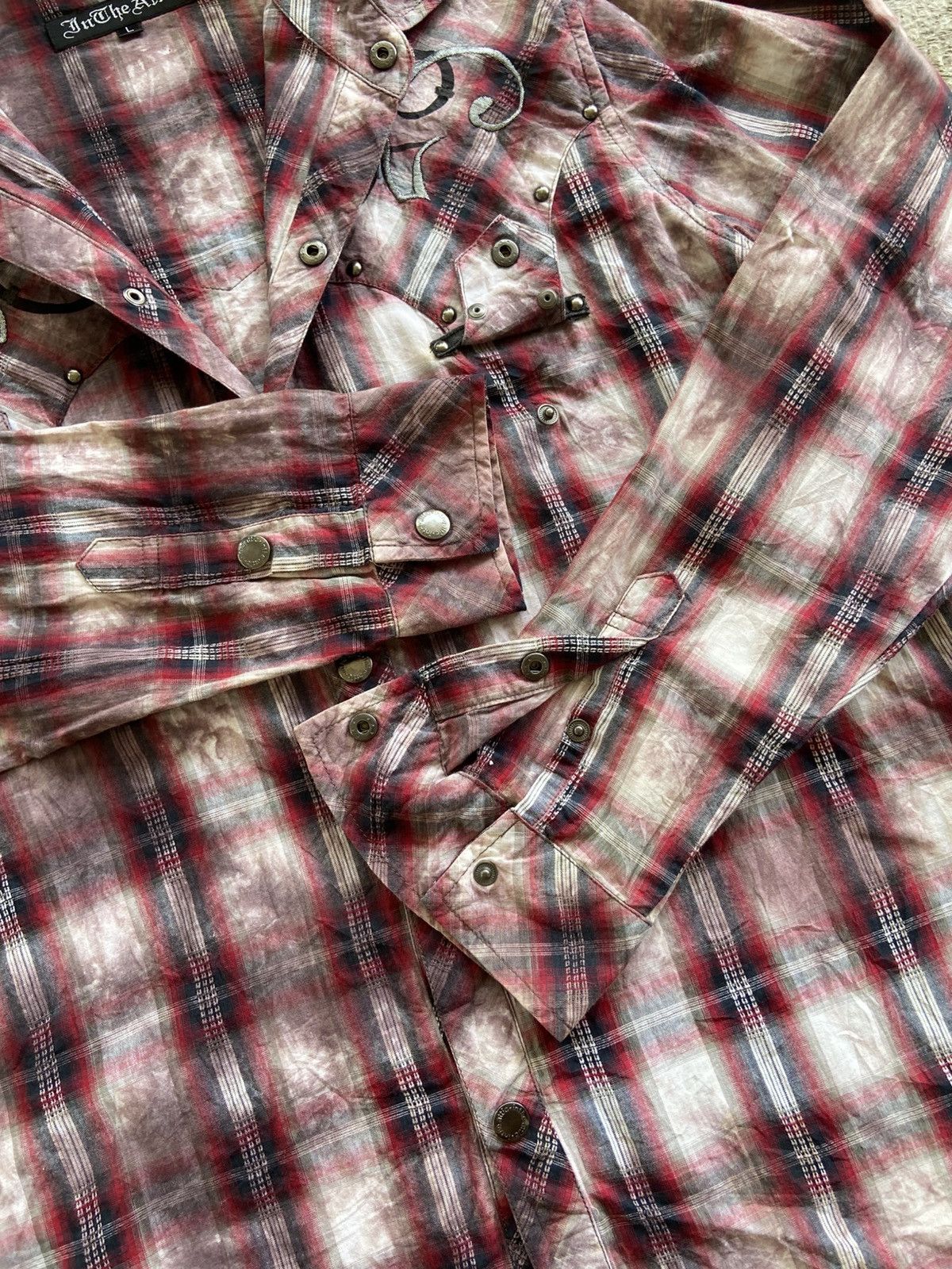 14th Addiction 2000s In the Attic - Vkei Style Smoke Wash Snap Button Shirt Size US L / EU 52-54 / 3 - 7 Thumbnail