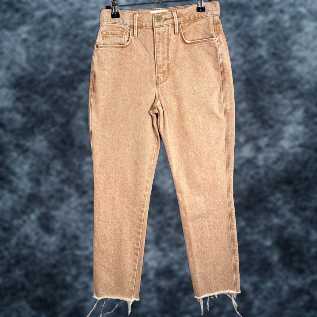 Frame VINTAGE FRAME Le Sylvie Slender Straight Jeans Adult Womens 24 Sand Cotton Blend Size 42" / US 20 - 1 Thumbnail