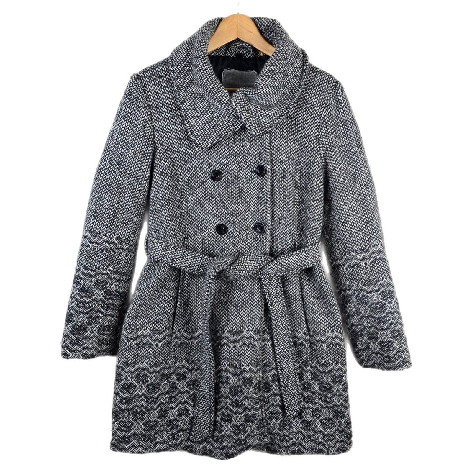 Guess Vintage GUESS Wool Blend Tweed Double-Breasted Pea Coat L Size L / US 10 / IT 46 - 1 Thumbnail