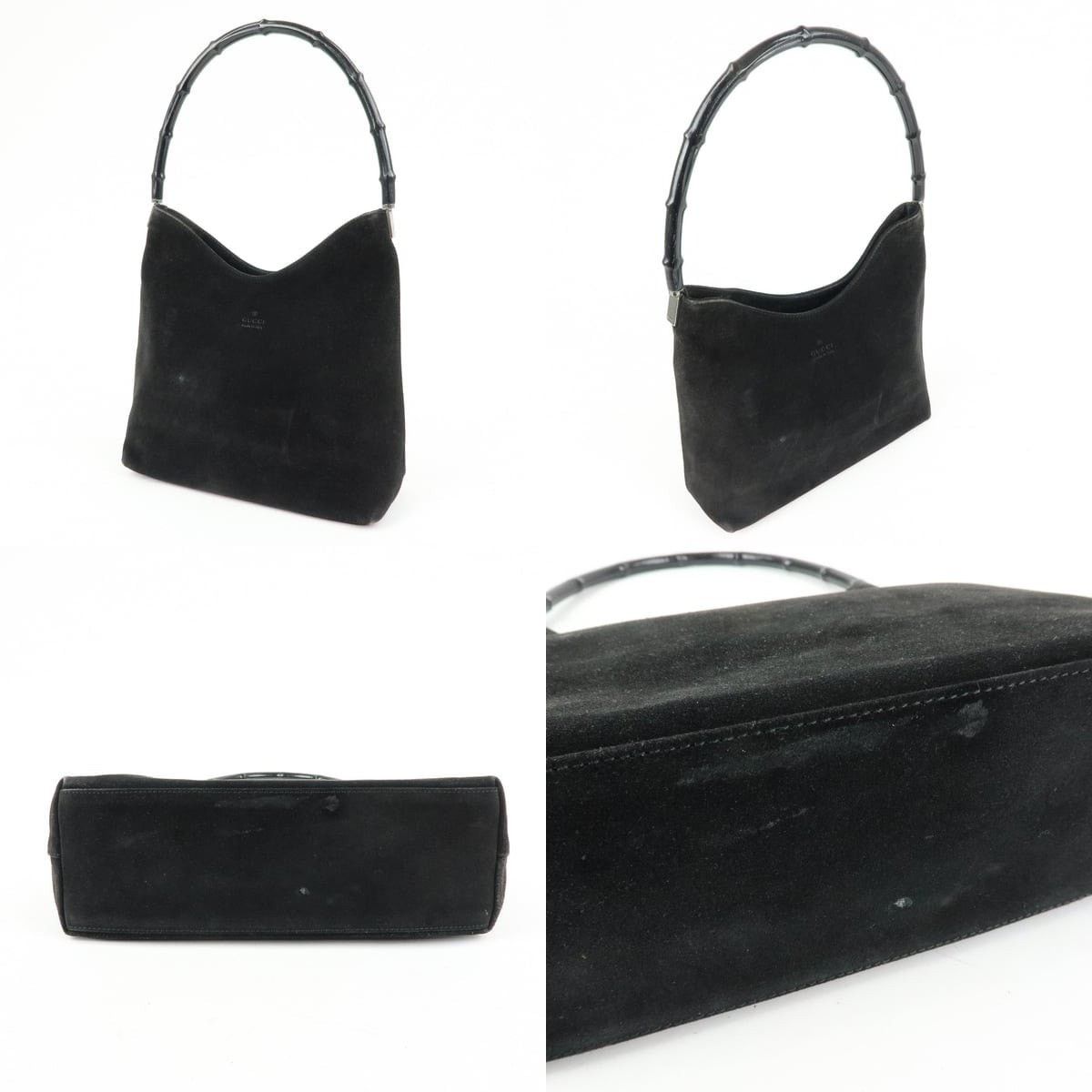 Gucci Gucci Bamboo Suede Shoulder Bag Black Size ONE SIZE - 3 Thumbnail