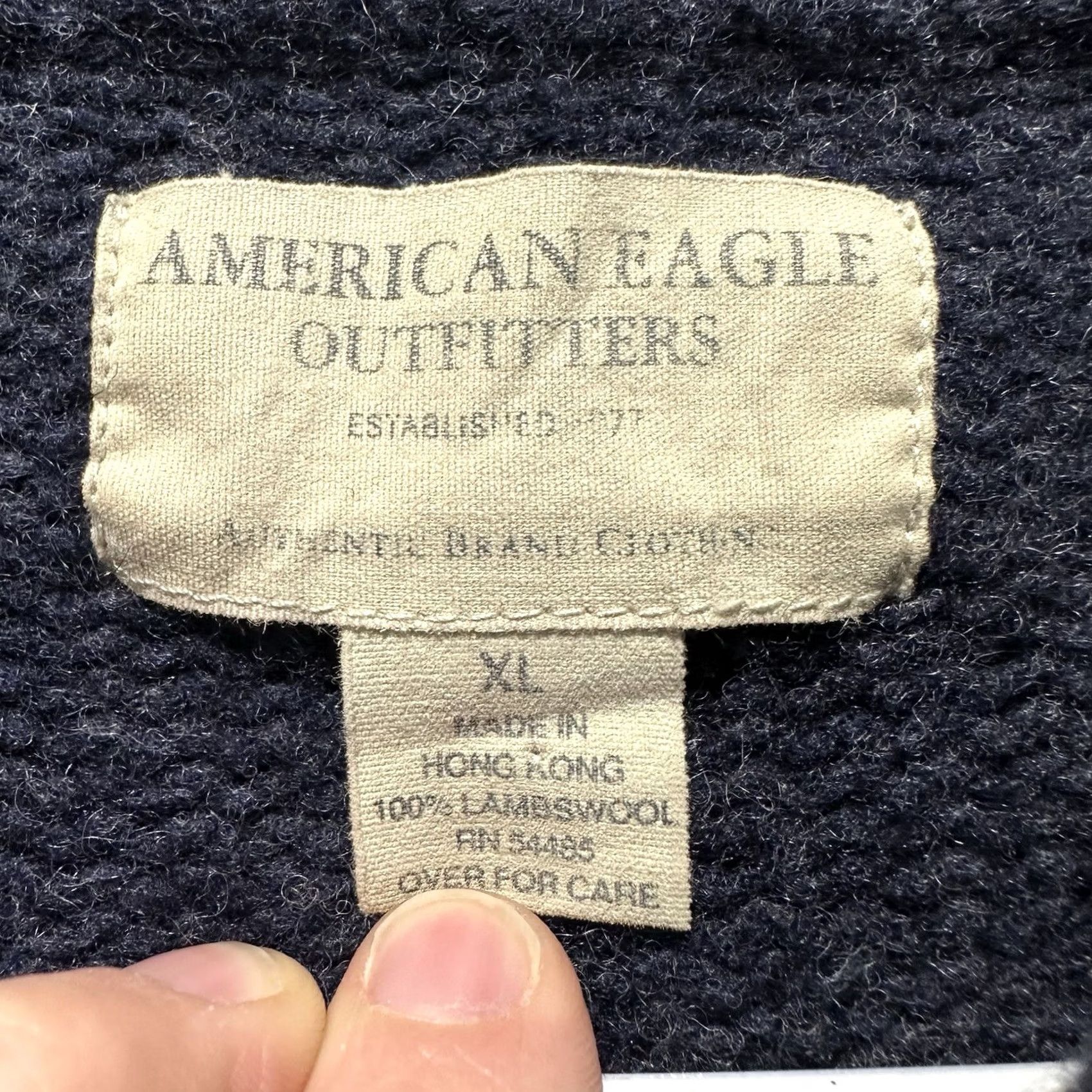 American Eagle Outfitters VINTAGE American Eagle Sweater Mens XL Blue Striped Lambswool 90s Hong Kong Size US XL / EU 56 / 4 - 4 Thumbnail