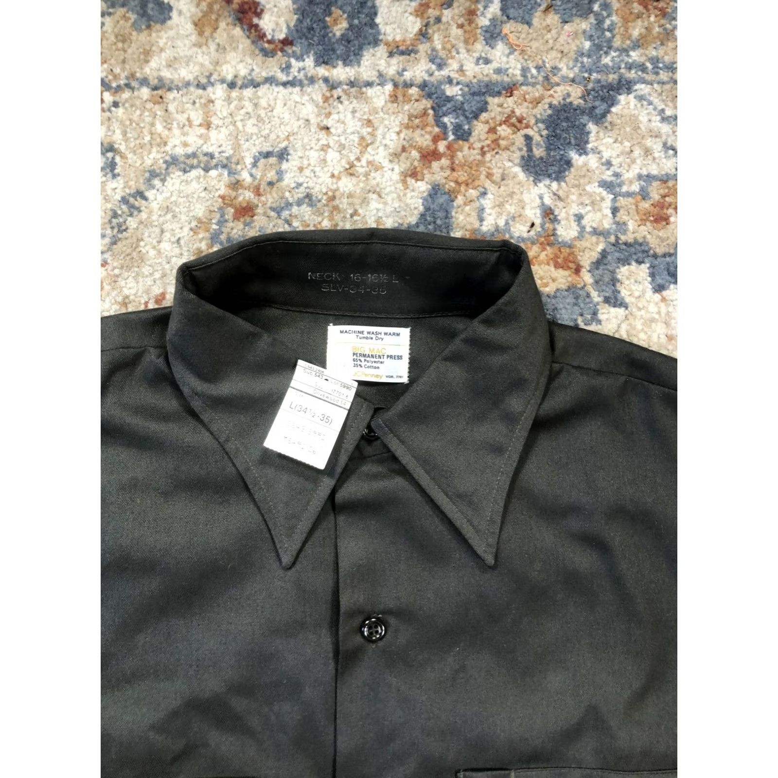 Vintage VINTAGE Big Mac Shirt Mens L Green Twill Long Sleeve Button Up Size US L / EU 52-54 / 3 - 2 Thumbnail