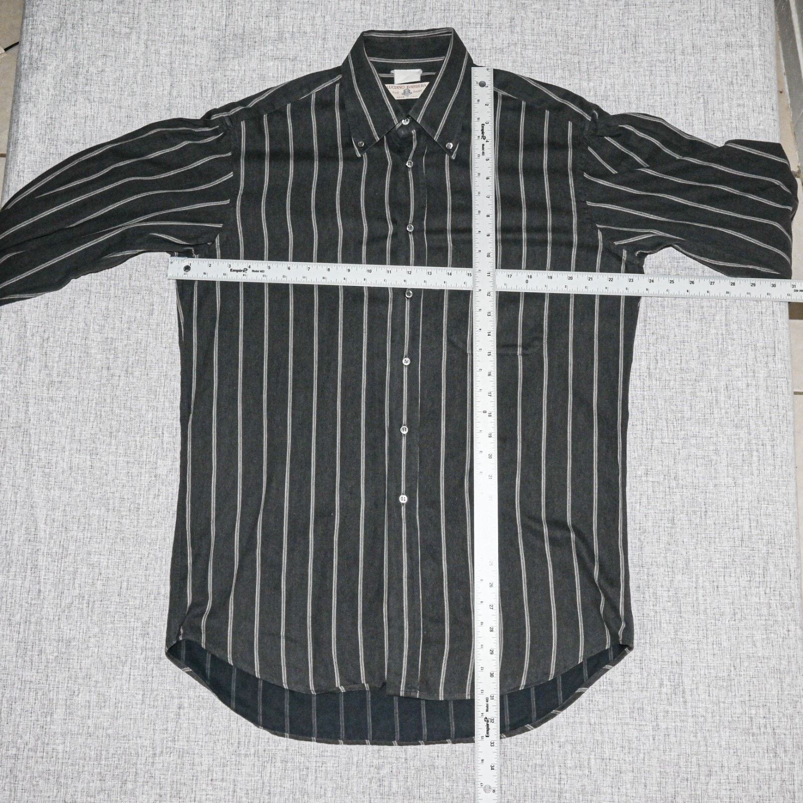 Luciano Barbera Vtg Luciano Barbera Button Down Flannel Shirt Charcoal Grey Size US M / EU 48-50 / 2 - 5 Thumbnail