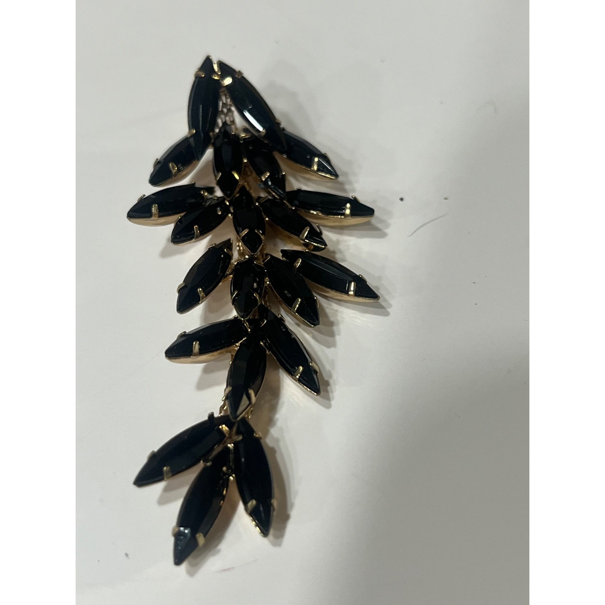 Bar III Bar III Black & Gold Leaf Drop Earrings With Stud Back Size ONE SIZE - 13 Thumbnail
