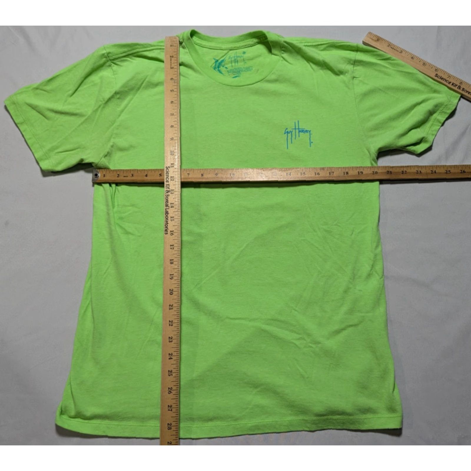 Guy Harvey Guy Harvey Lime Green Chainsaw T-Shirt - Men L Green Graphic Print Crew Neck Short Sleeve Shirt Mens Size US L / EU 52-54 / 3 - 7 Thumbnail