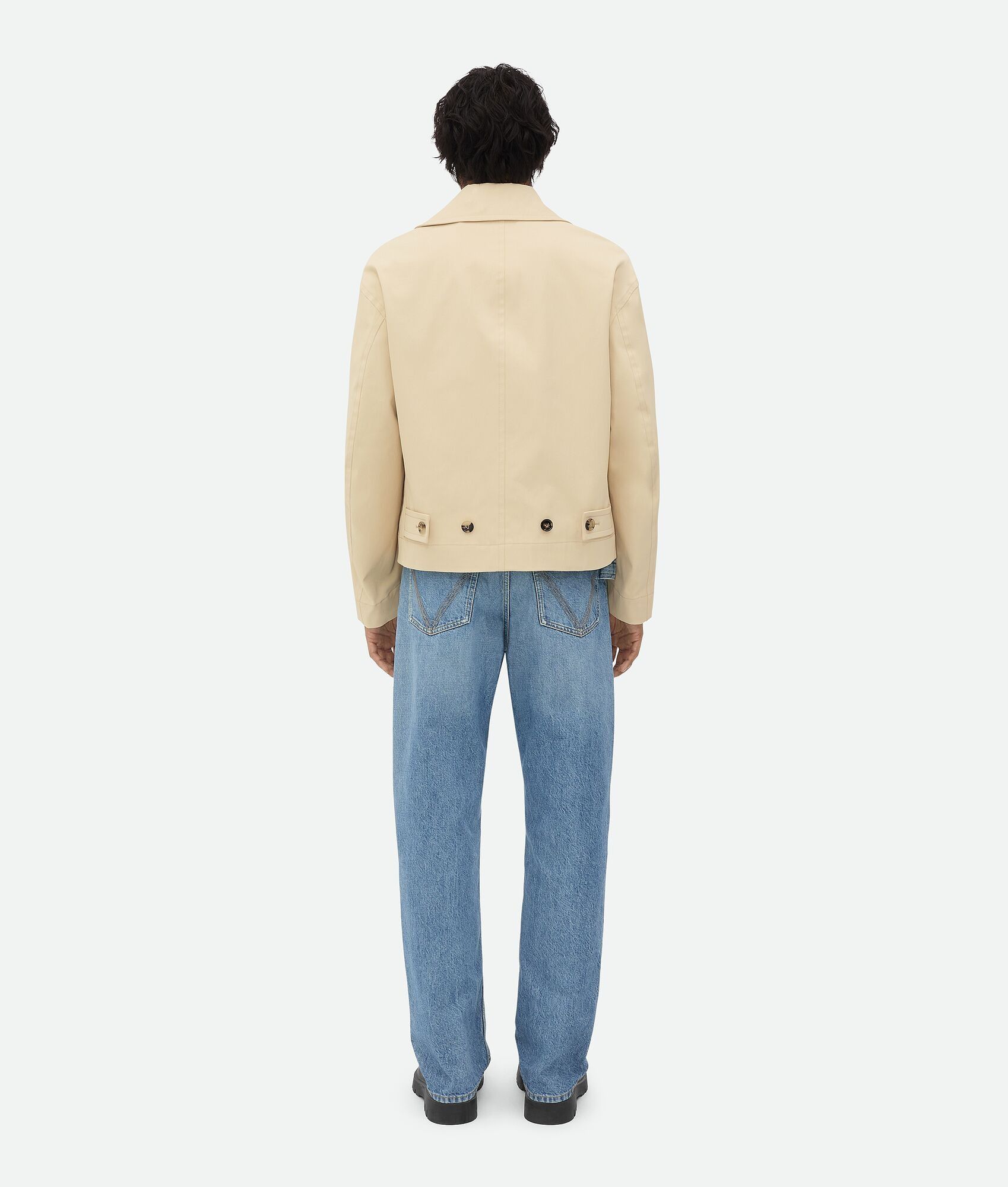 Bottega Veneta o1w1db10825 Coated Cotton Zip Blouson Jacket in Ecru Size US L / EU 52-54 / 3 - 4 Thumbnail