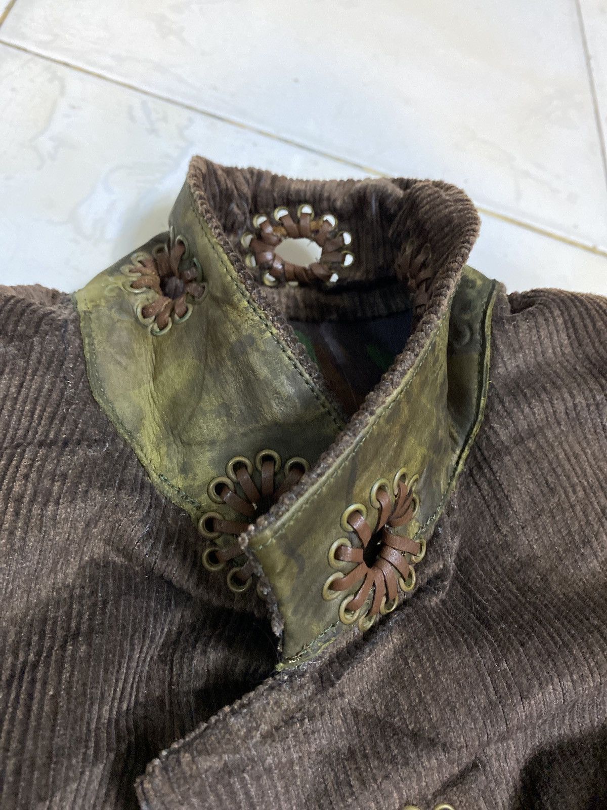 Hollywood Trading Company × Leather Vintage HTC Coudroy x Leather Camo Coat Jacket Size US M / EU 48-50 / 2 - 11 Thumbnail