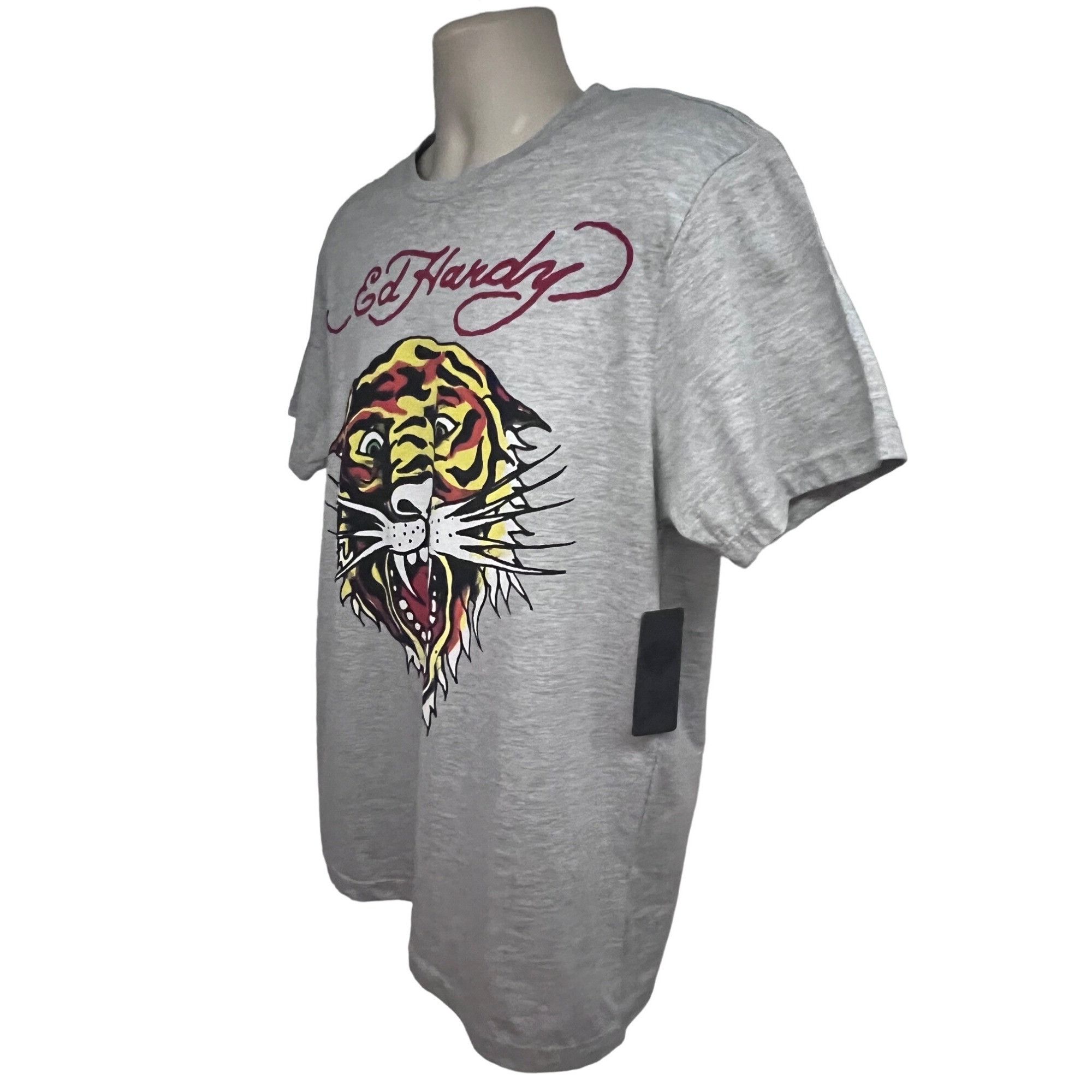 Ed Hardy Ed Hardy Mens Gray Double Graphic T-Shirt Medium Stretch Tig Size US M / EU 48-50 / 2 - 3 Thumbnail