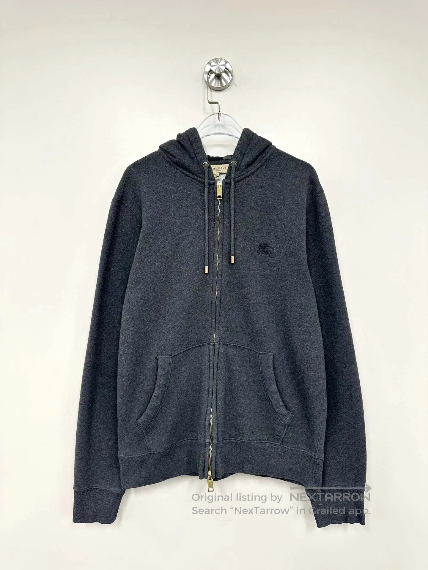 Burberry Burberry Grey Classic Embroidered War Horse Zip-up Hoodie Size M / US 6-8 / IT 42-44 - 1 Thumbnail