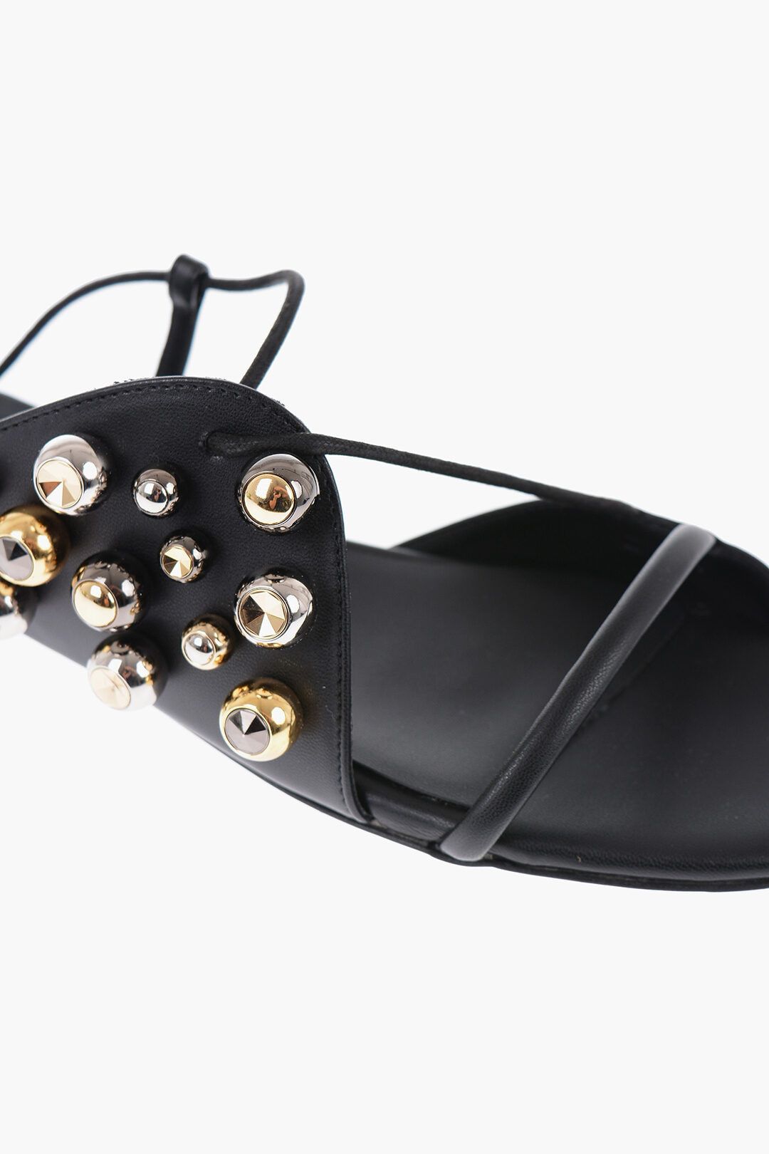 Stella McCartney og1mm0824 Leather Sandals With Rhinestones in Black Size US 9 / IT 39 - 4 Thumbnail