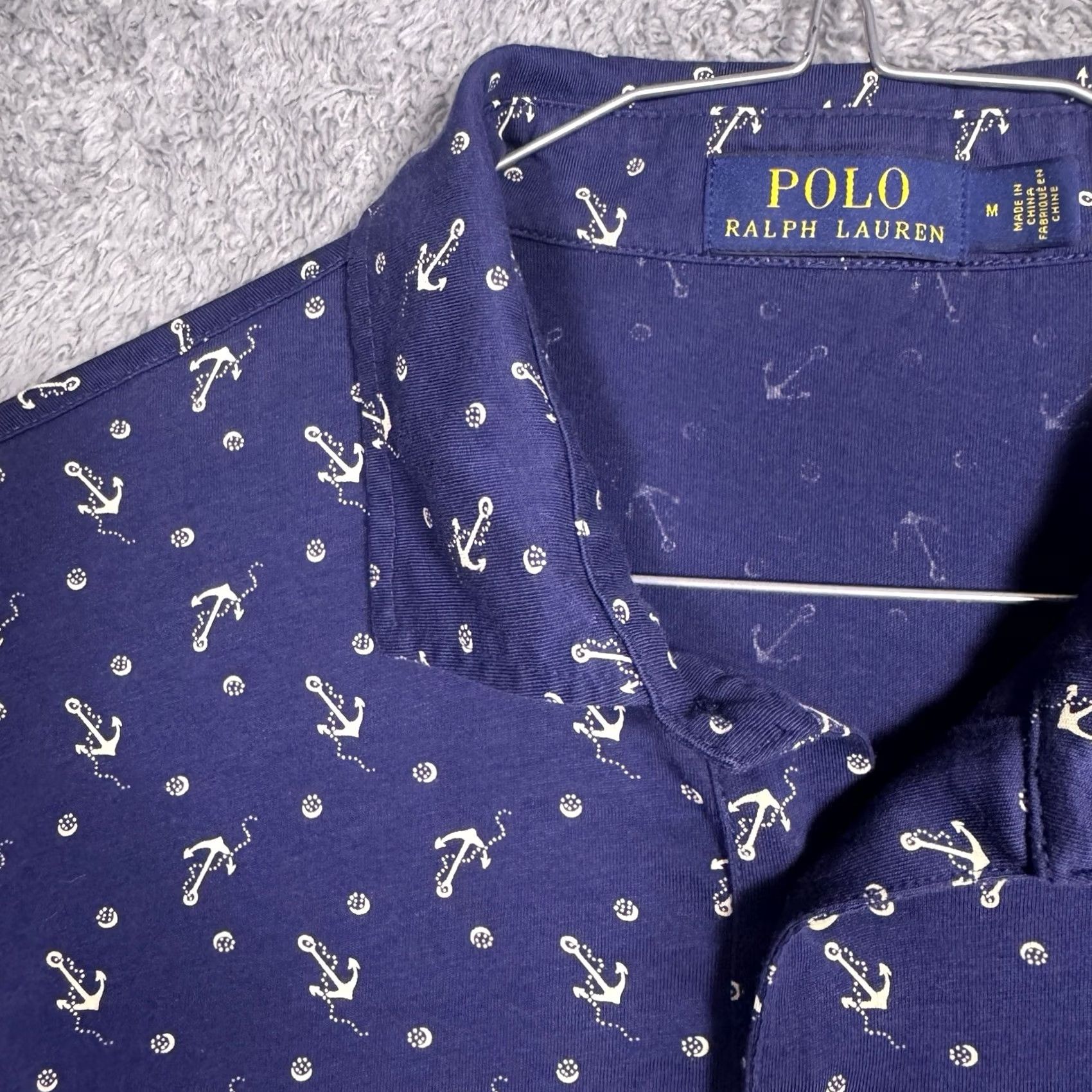 Polo Ralph Lauren Polo Ralph Lauren Shirt Mens M RL67 Anchor Print Nautical Pocket Geometric Size US M / EU 48-50 / 2 - 4 Thumbnail