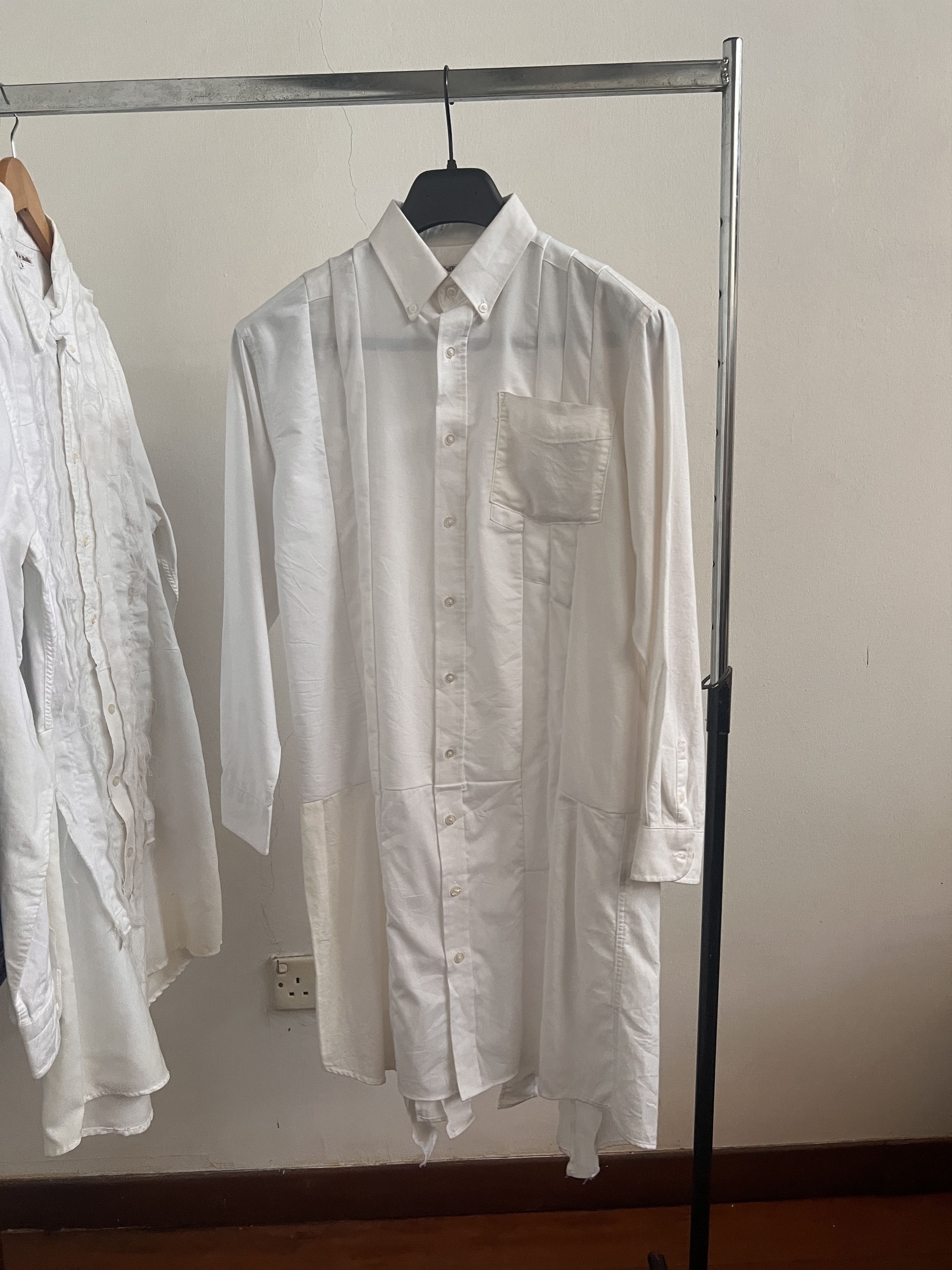 Needles × Nepenthes Rebuild by Needles 7 Cut White Oxford Long Dress Shirt Size US L / EU 52-54 / 3 - 1 Thumbnail