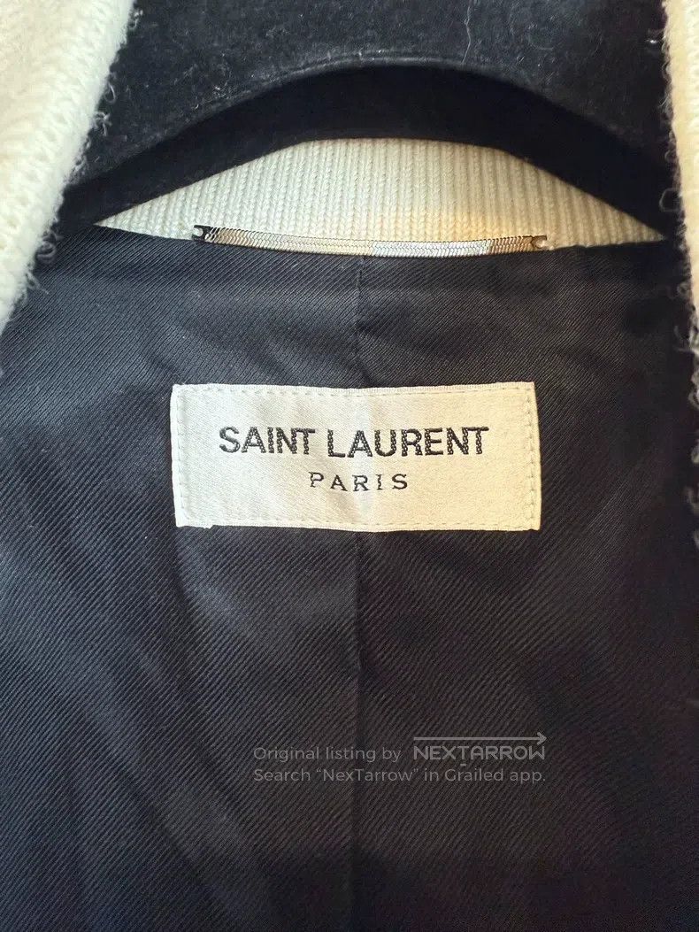Saint Laurent Paris Saint Laurent Paris White and Black Mixed Leather Wool Bas Size US S / EU 44-46 / 1 - 3 Thumbnail