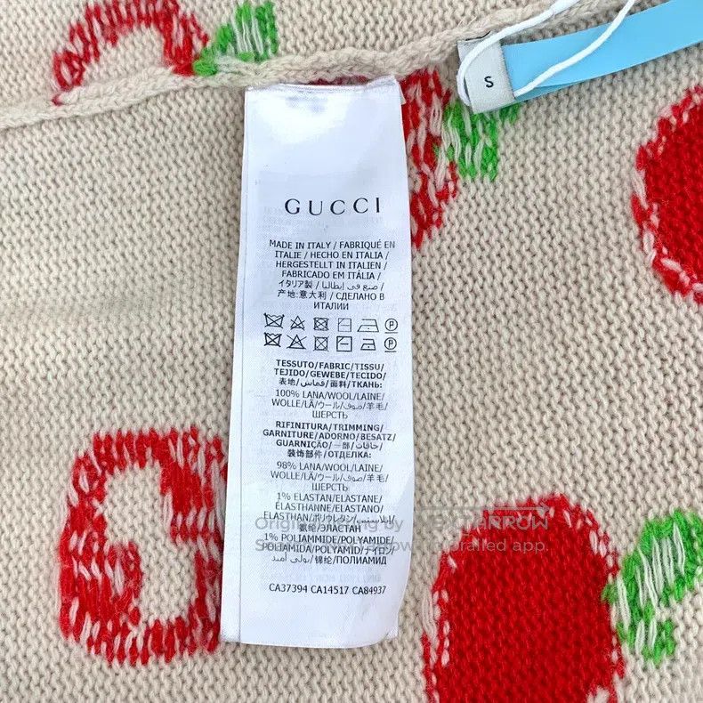 Gucci Gucci Apricot-coloured apple inlaid wool round-neck short- Size S / US 4 / IT 40 - 6 Thumbnail