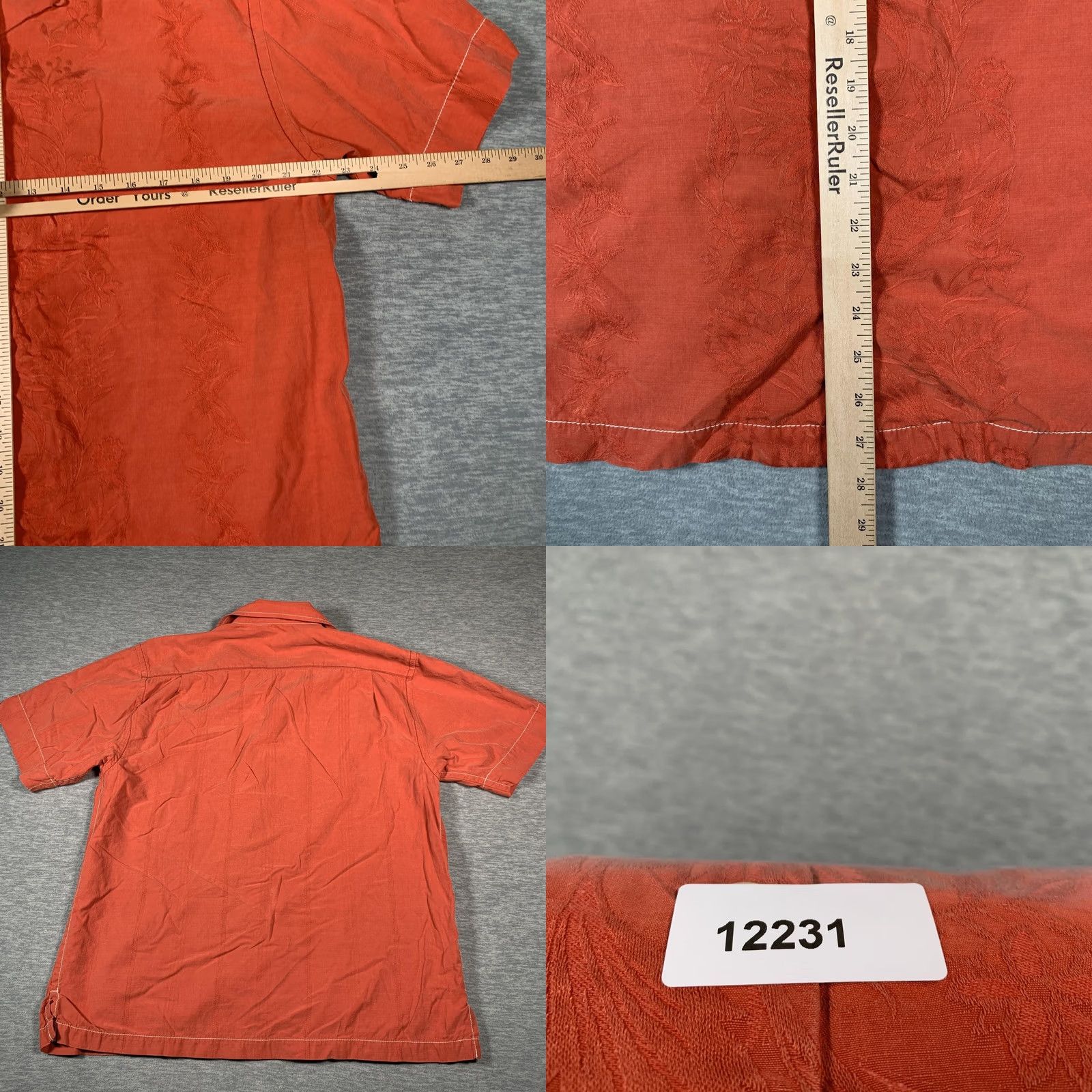 Tommy Bahama Tommy Bahama Shirt Mens L Orange Silk Cotton Embroidered Camp Hawaiian Button-Up Short Sleeve Size US L / EU 52-54 / 3 - 8 Thumbnail