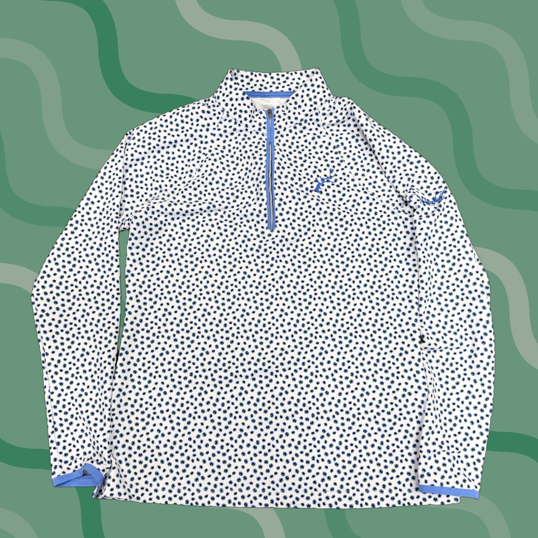 Peter Millar Peter Millar Pullover Womens Medium White Polka Dot 1/4 Zip Golf Performance Top Size M / US 6-8 / IT 42-44 - 1 Thumbnail