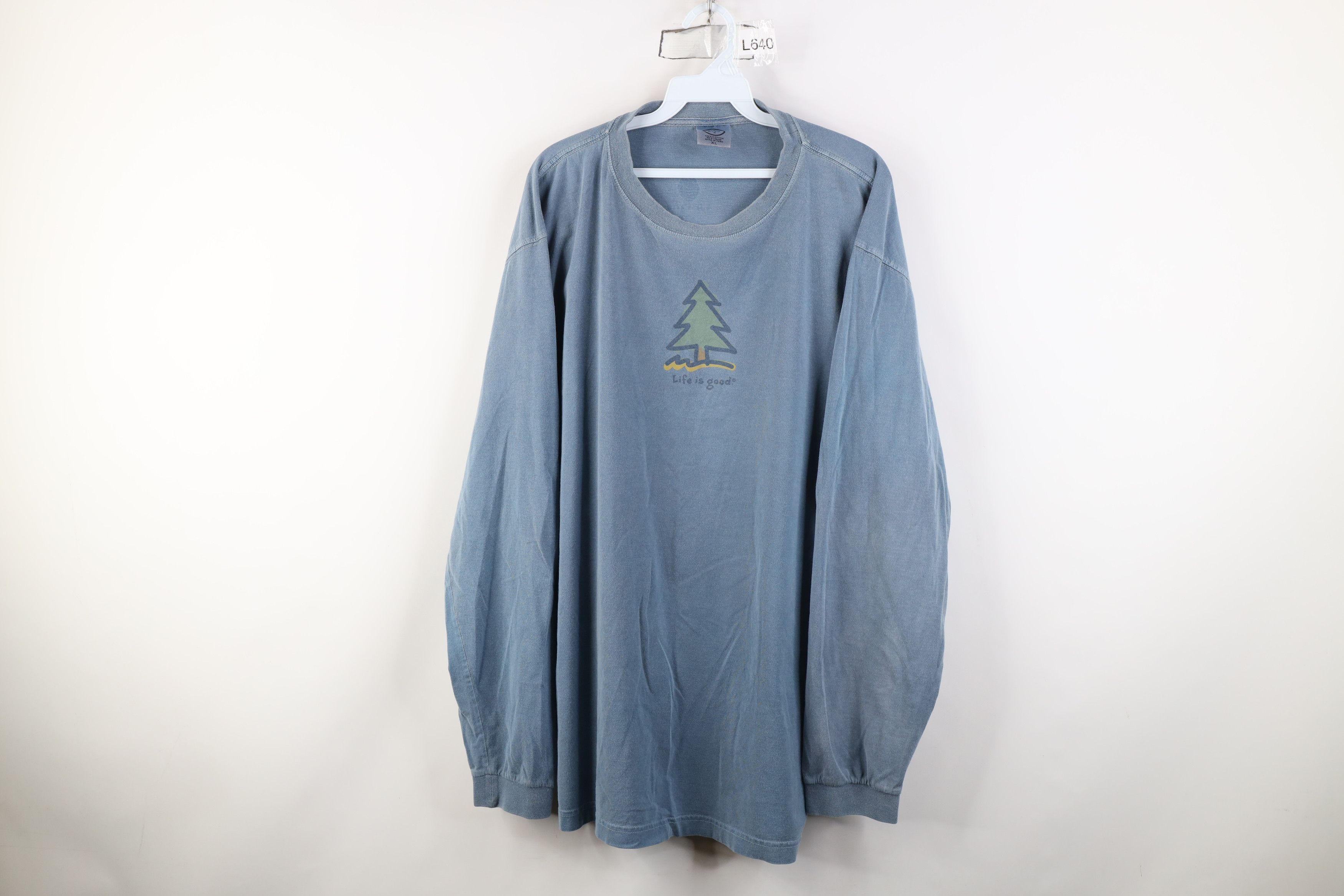 Life is Good Vintage Life Is Good Tree Long Sleeve T-Shirt Blue Cotton Size US XL / EU 56 / 4 - 1 Thumbnail