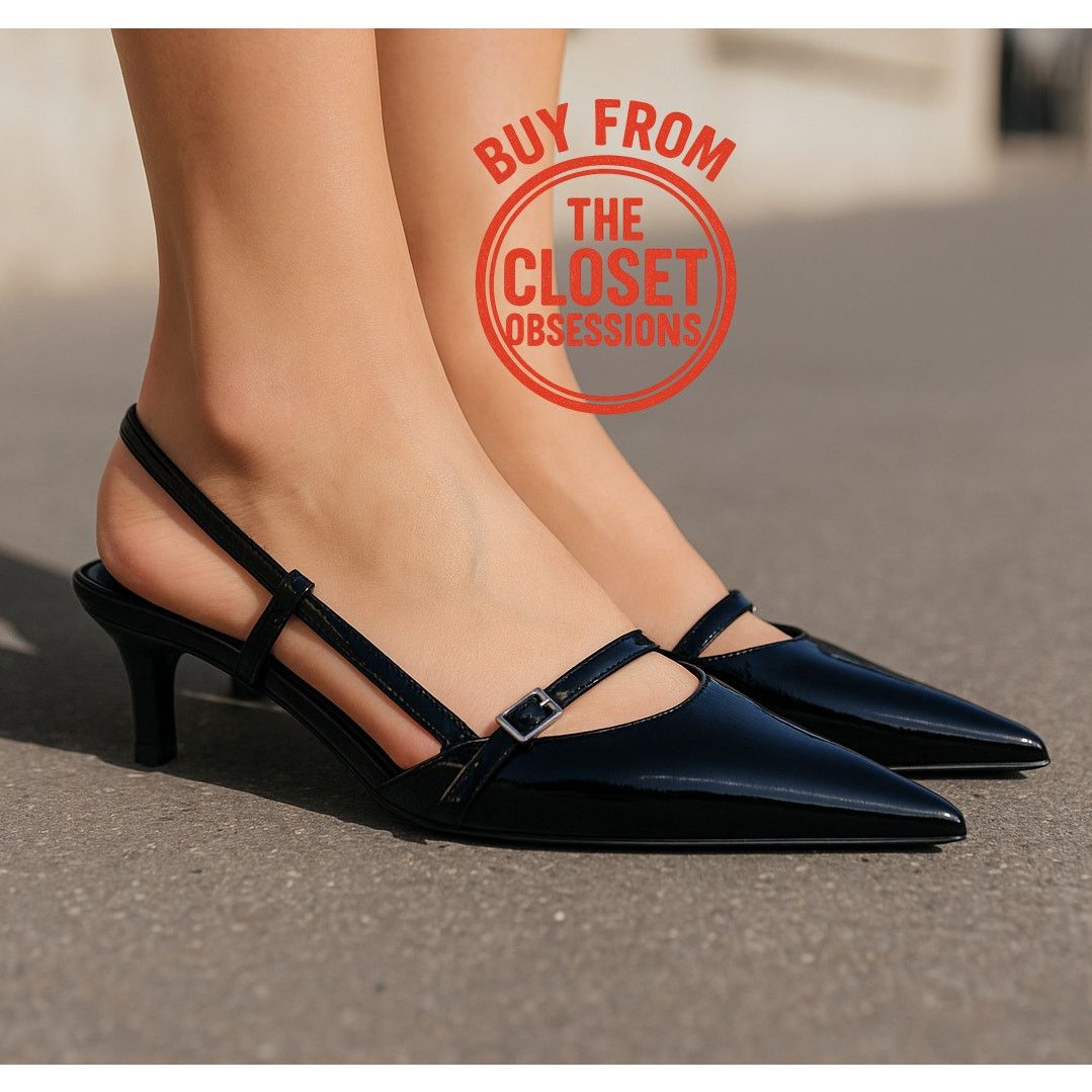 Zara ZARA Black Patent Slingbacks NWT Size 8 Size US 8 / IT 38 - 9 Thumbnail