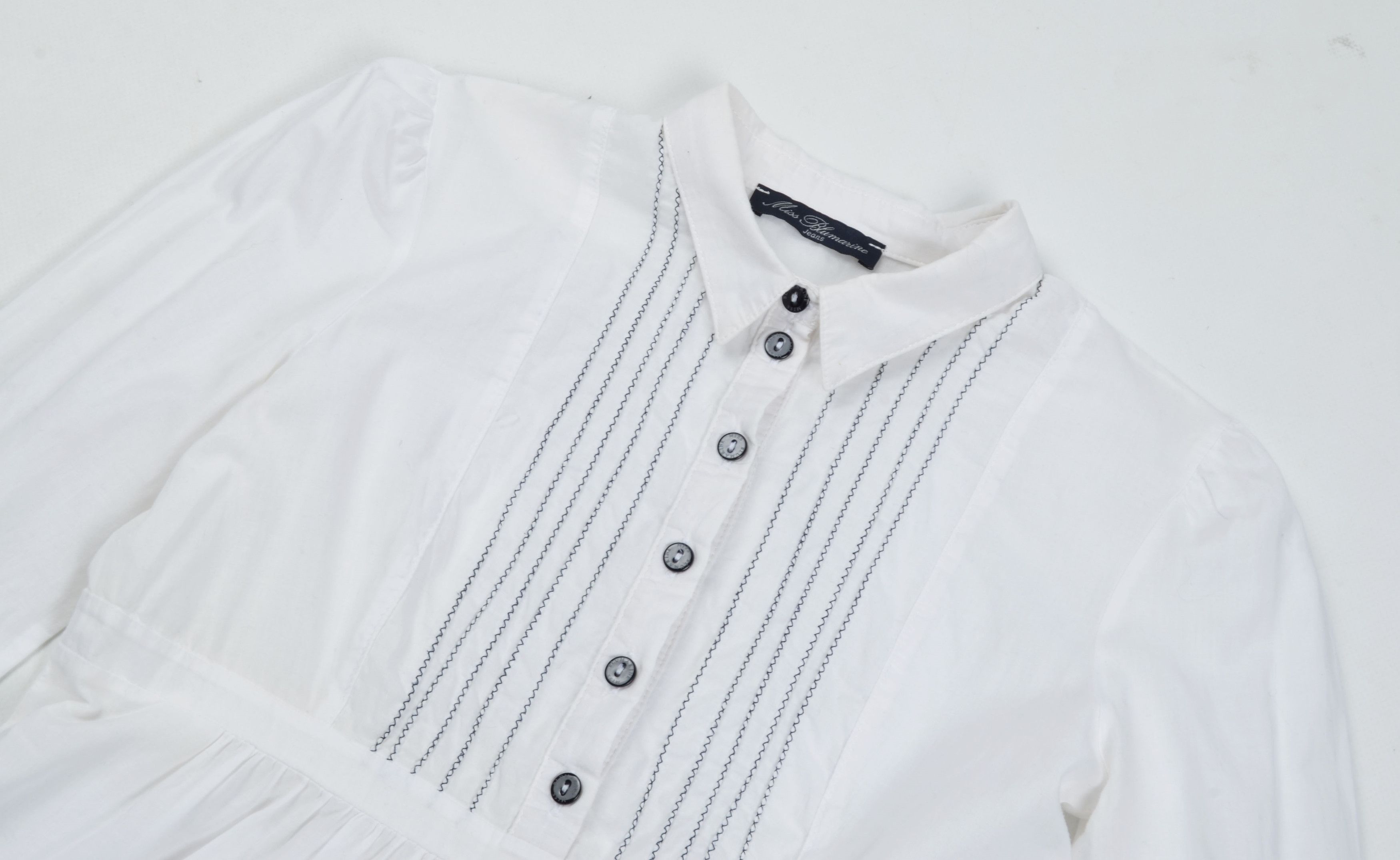 Blumarine × Vintage Miss Blumarine Y2K Cottage Embroidered Shirt Blouse Size XS / US 0-2 / IT 36-38 - 5 Thumbnail