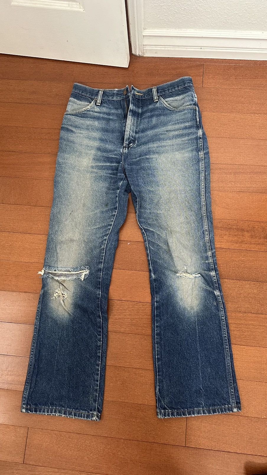 Rustler × Vintage Rustler Distressed Faded Flare jeans Size US 32 / EU 48 - 1 Thumbnail